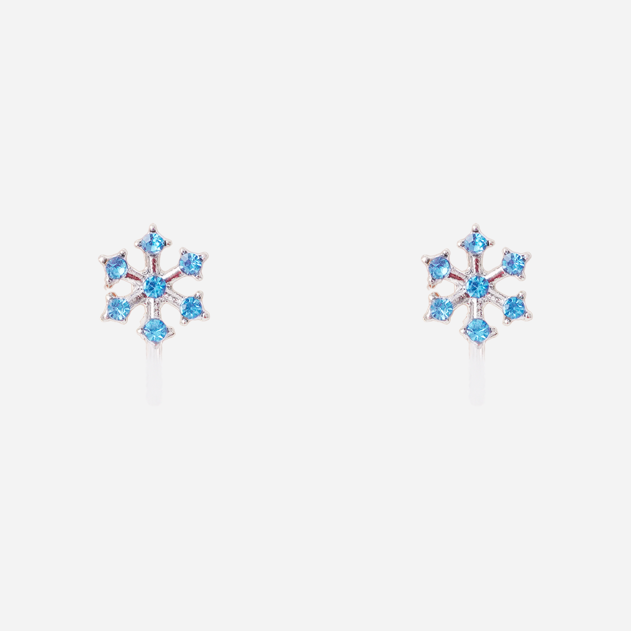 Cute Blue Snowflake Clip-On Earrings for Girls by SOMIY