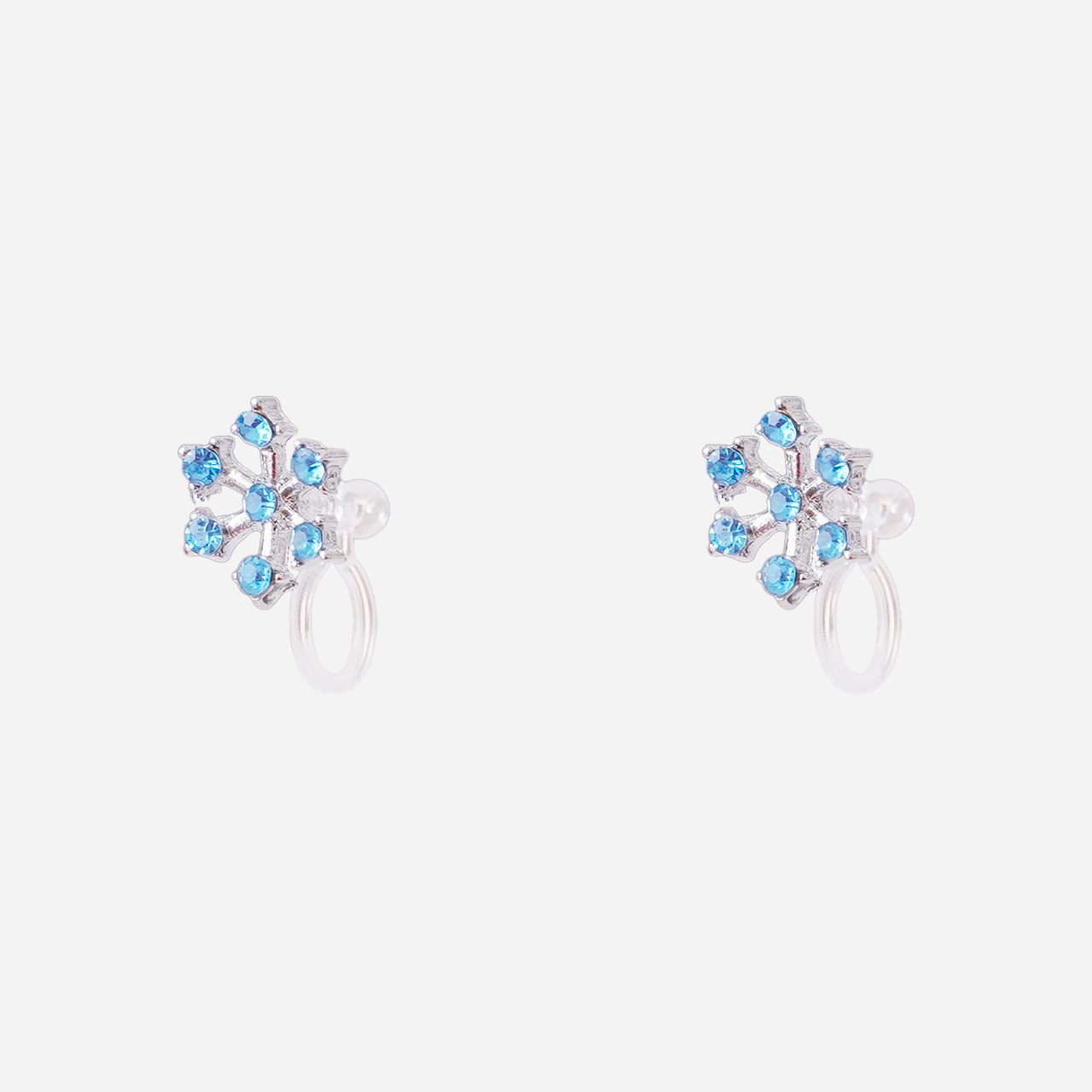Cute Blue Snowflake Clip-On Earrings for Girls by SOMIY