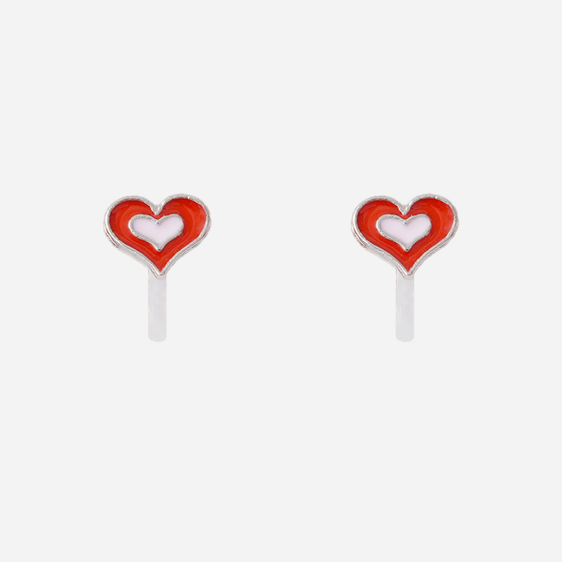 Two-Tone Heart Clip-On Earrings for Girls by SOMIY