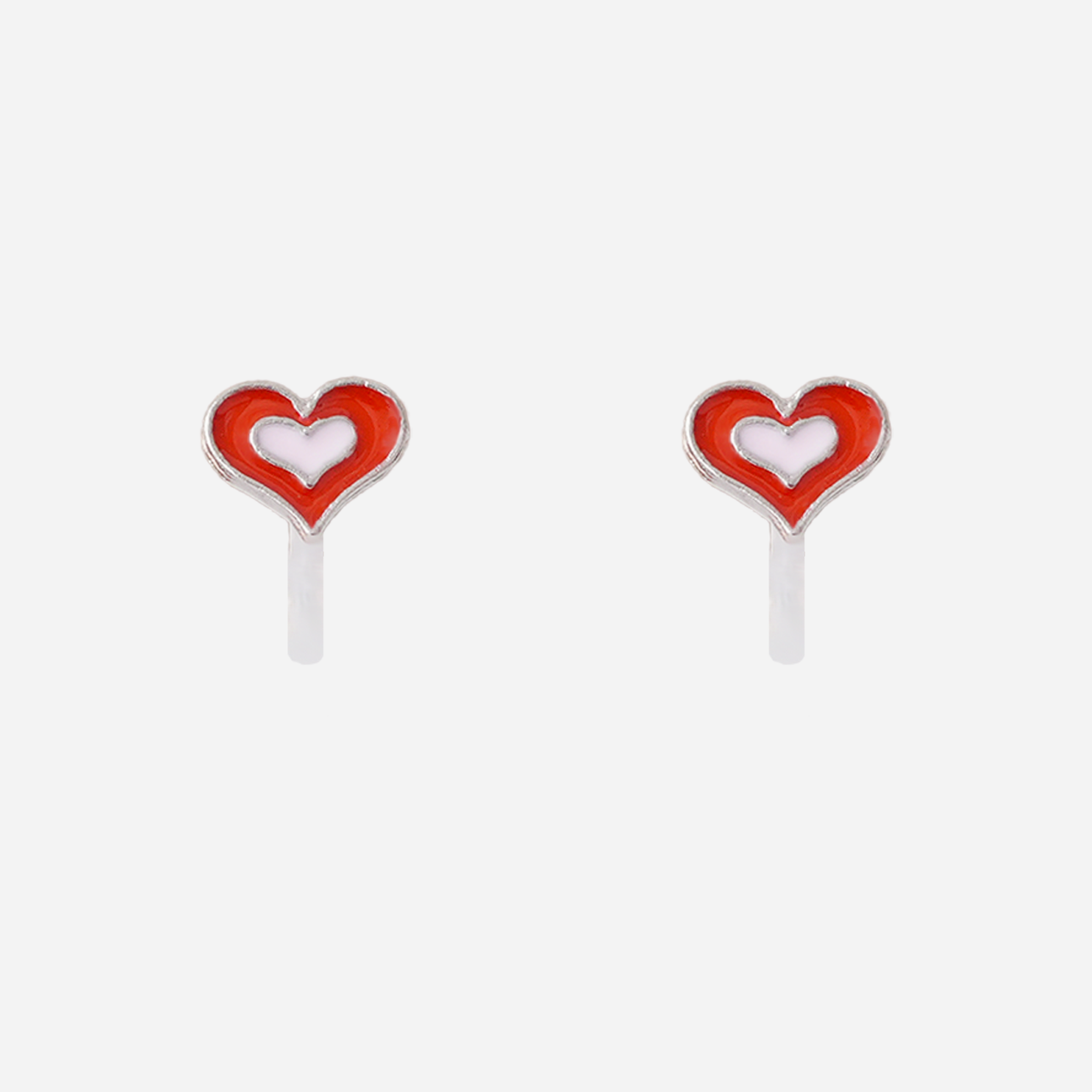 Two-Tone Heart Clip-On Earrings for Girls by SOMIY