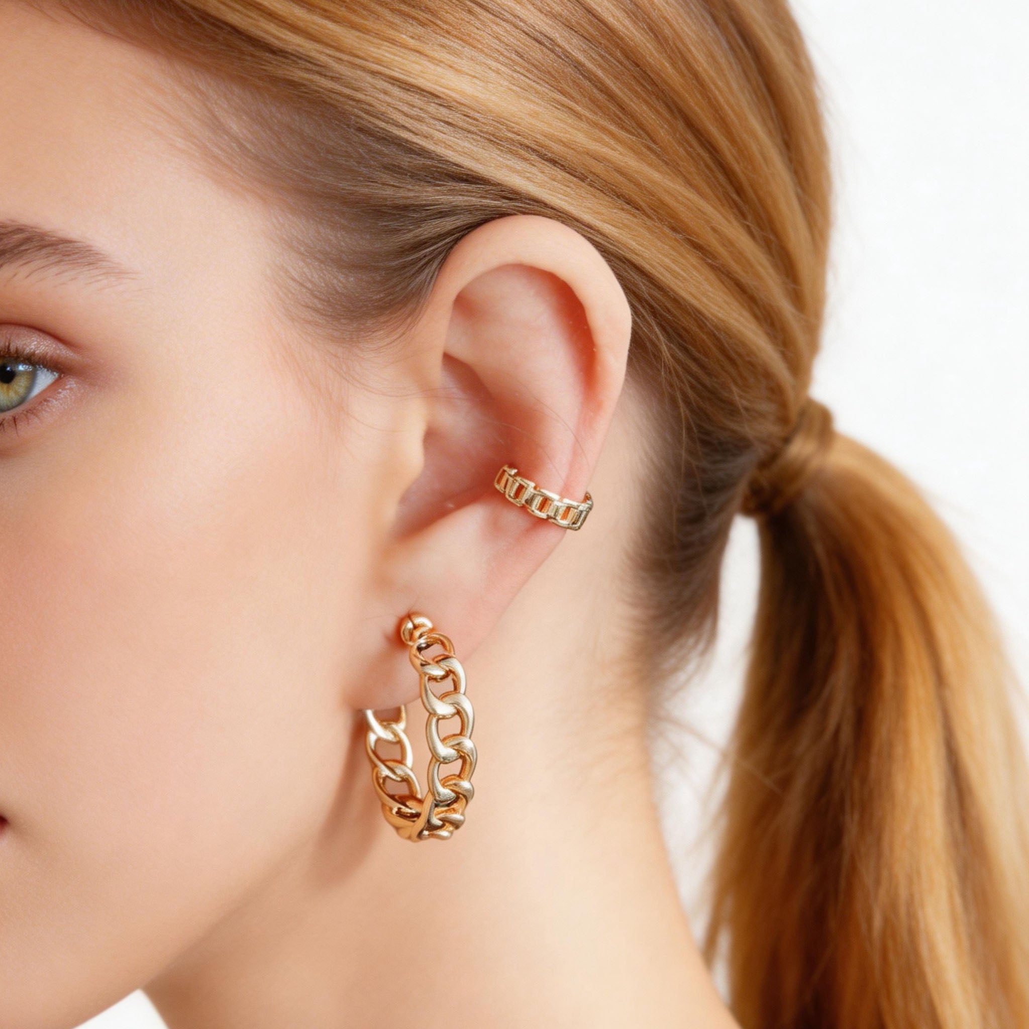 Bold Dome Clip-On Hoop Earrings in polished gold and silver by SOMIY for non-pierced ears.