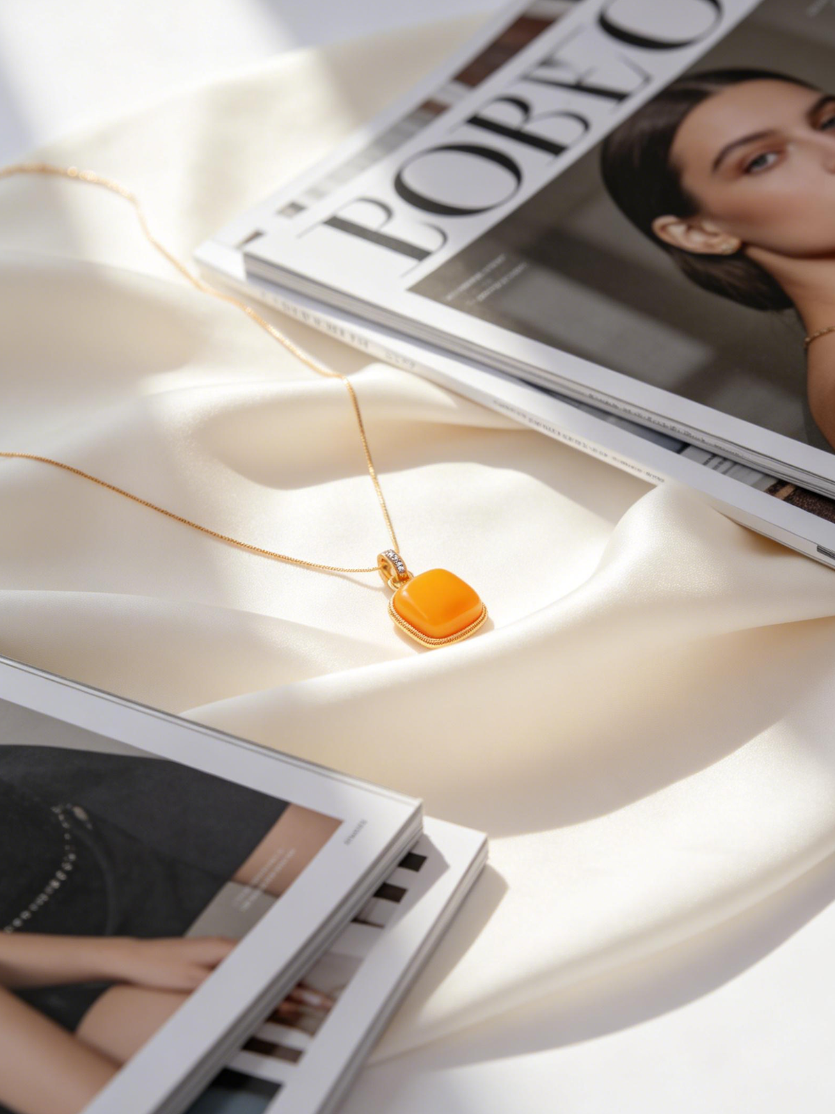 Graceful Cushion Butterscotch Amber Necklace