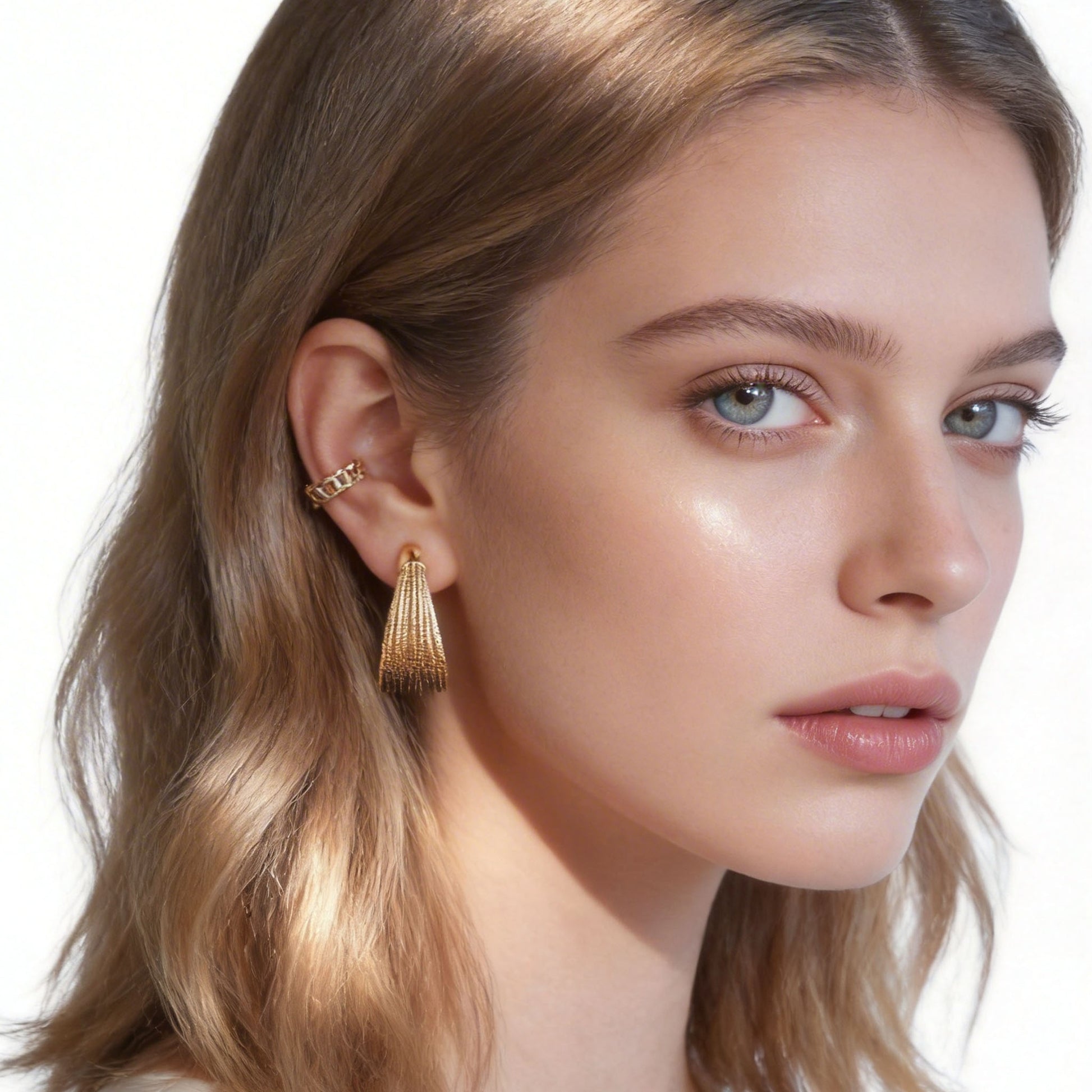 Polished Flat Clip-On Hoop Earrings in gold and silver by SOMIY for non-pierced ears.