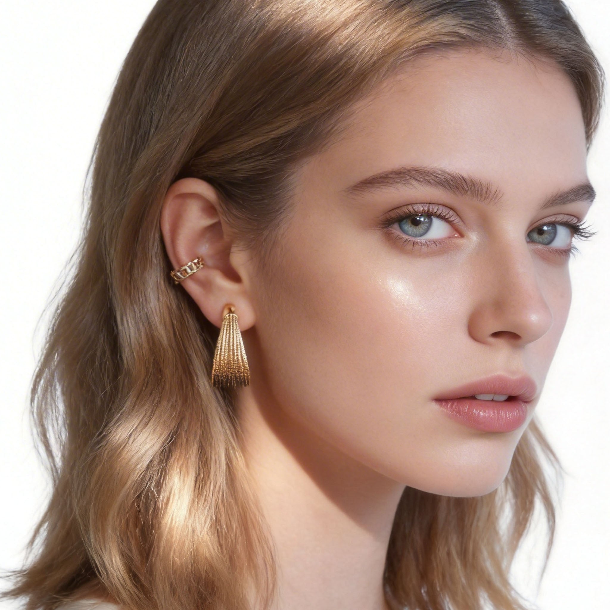 Polished Flat Clip-On Hoop Earrings in gold and silver by SOMIY for non-pierced ears.