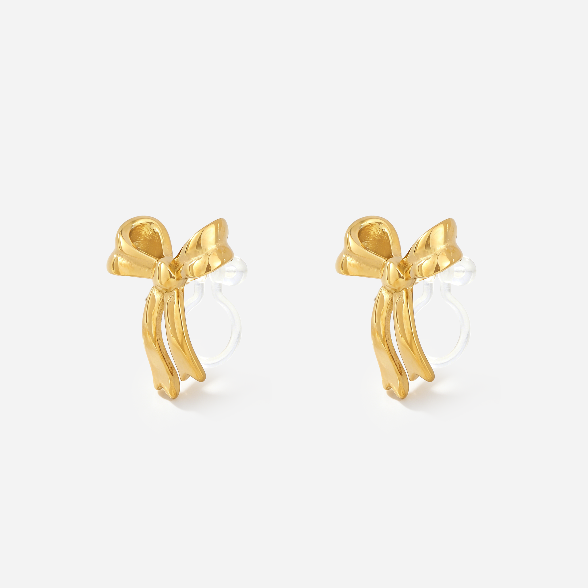Ribbon Bow Clip-On Stud Earrings