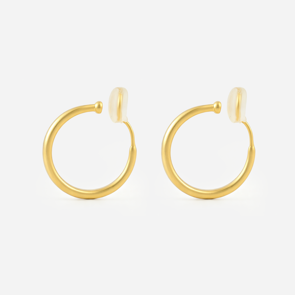 Matte Hoop Clip-On Earrings in gold by SOMIY