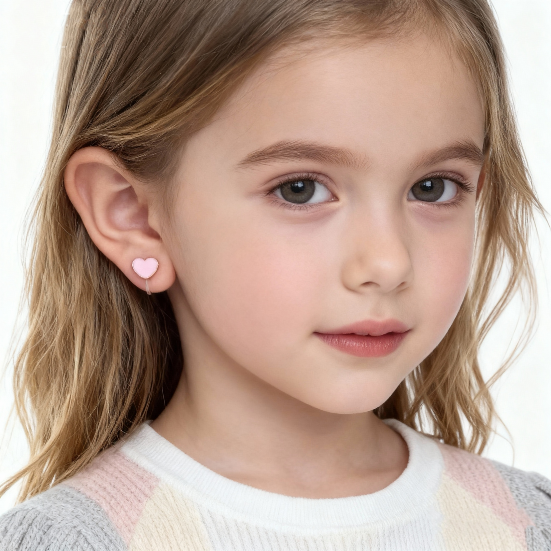 Pink Heart Cutie Clip On Earrings