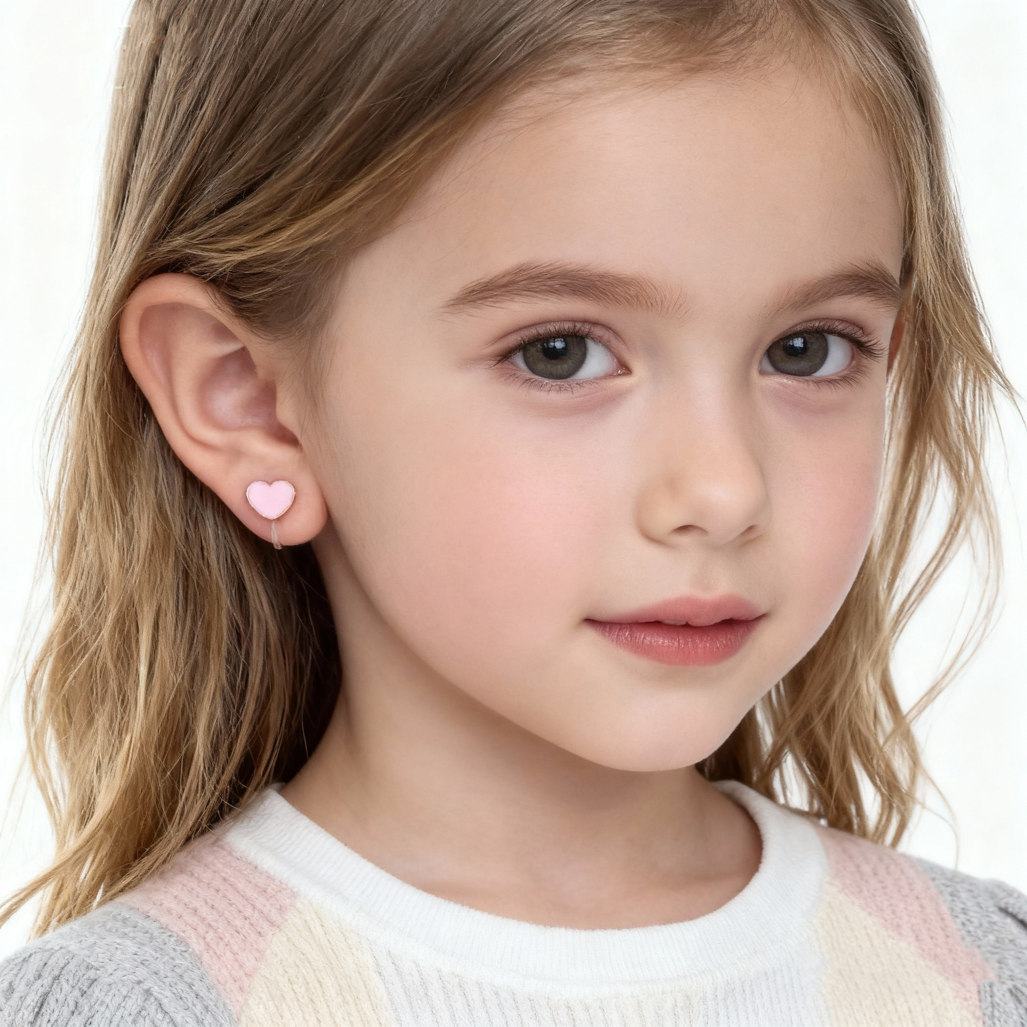 Pink Heart Cutie Clip On Earrings