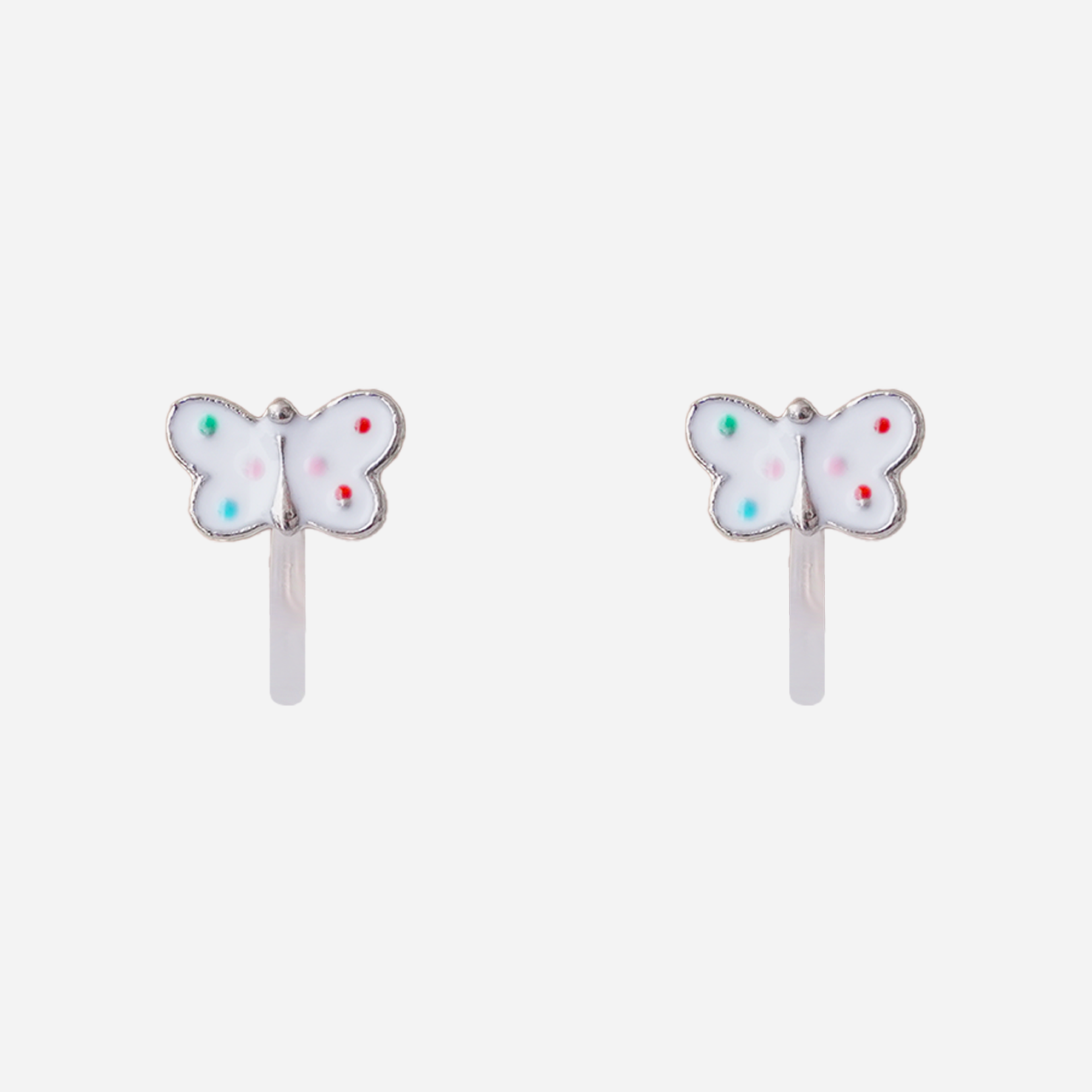 White Butterfly Clip-On Earrings for Girls by SOMIY