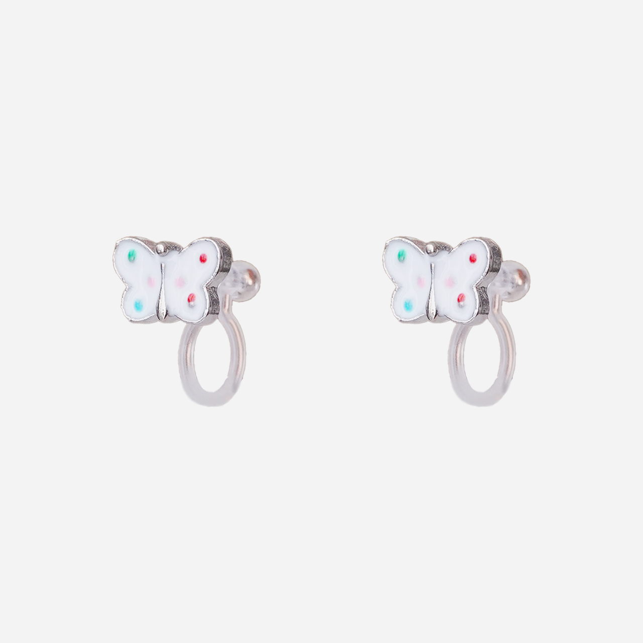 White Butterfly Clip-On Earrings for Girls by SOMIY