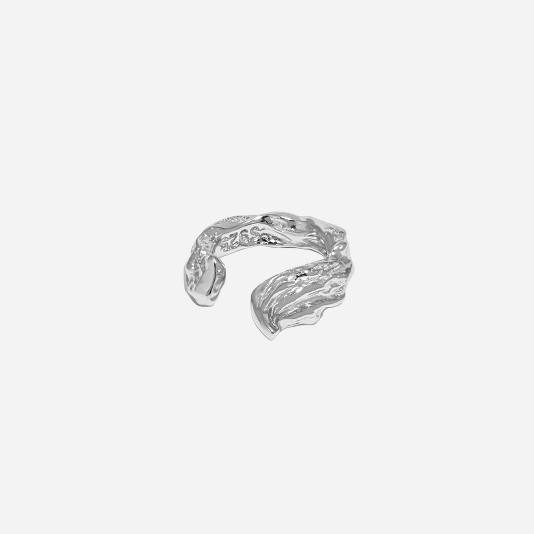S925 Sterling Silver Irregular Foil-Texture Ear Cuff by SOMIY | S925 Sterling Silver Ear Cuff Jewelry