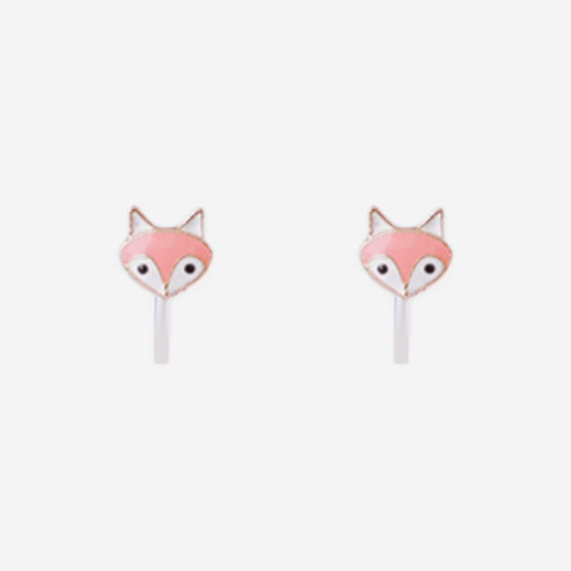 Cute Fox Clip-On Earrings for Girls