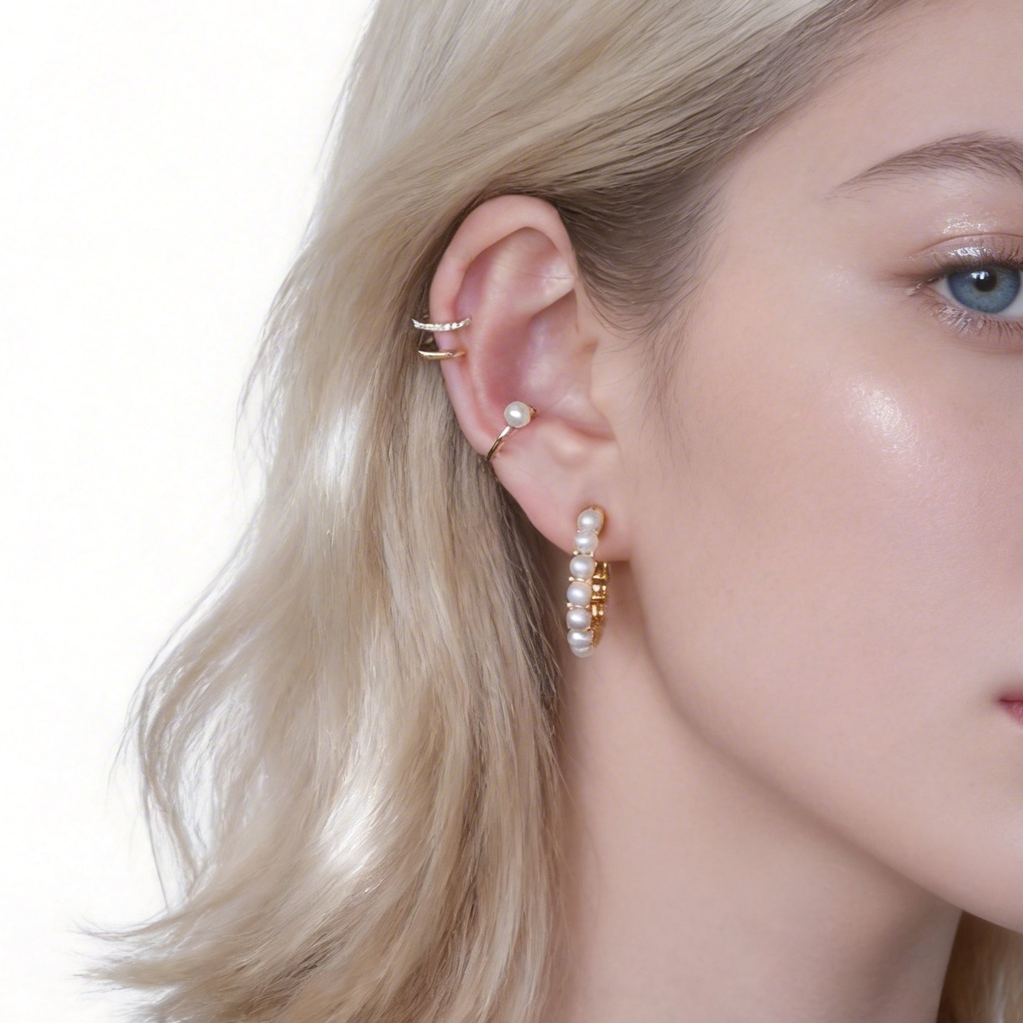 Lustrous Pearl Polished Hoop Clip-On Earrings image 4 by SOMIY