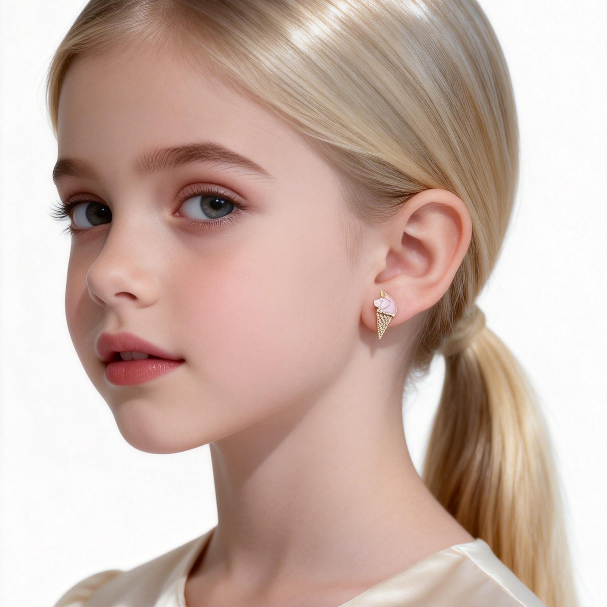 Cute Ice cream Clip-On Earrings for Girls
