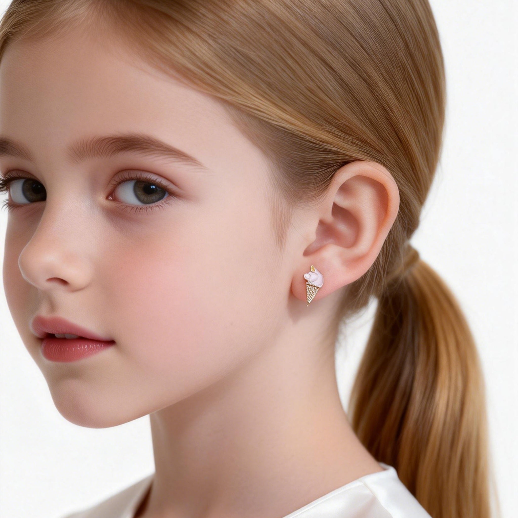 Cute Ice cream Clip-On Earrings for Girls