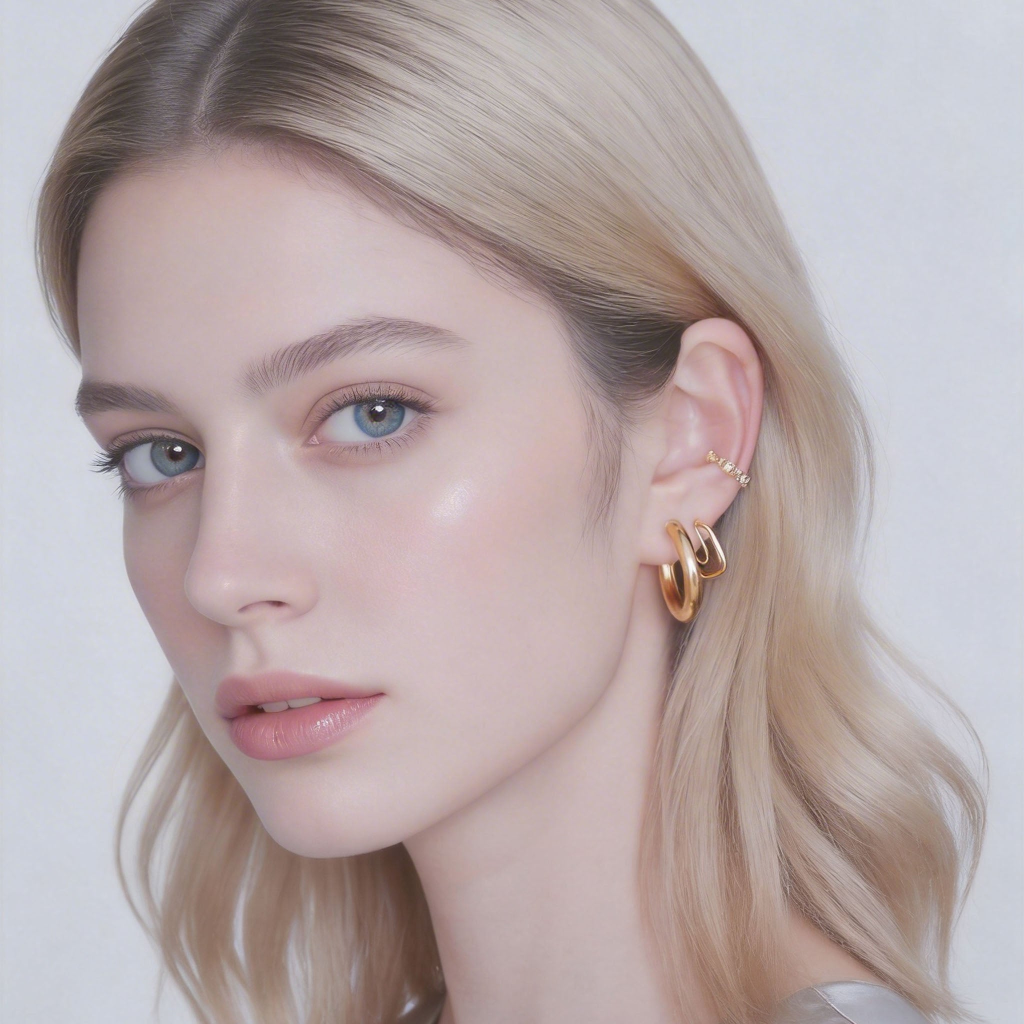 Pendientes de Aro con Clip Redondeados y Elegantes