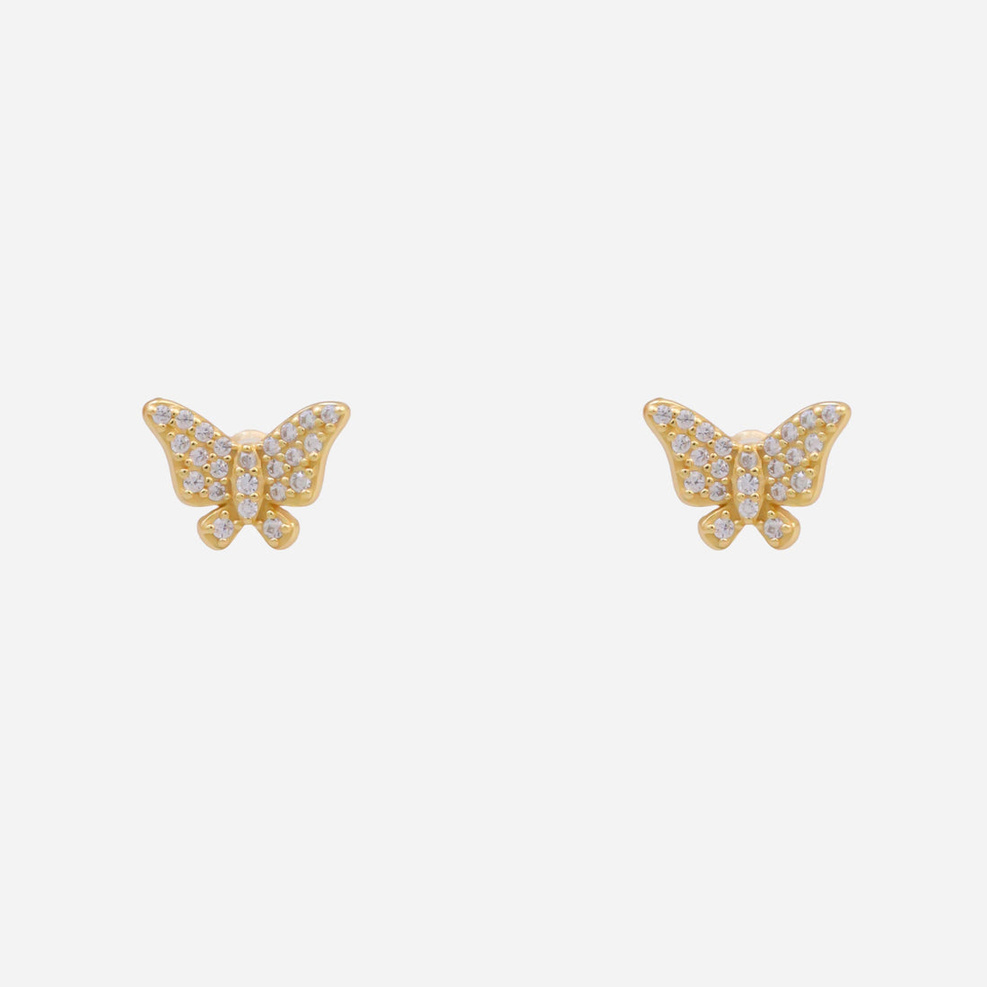 Diamond Butterfly Clip-On Stud Earrings - SOMIY