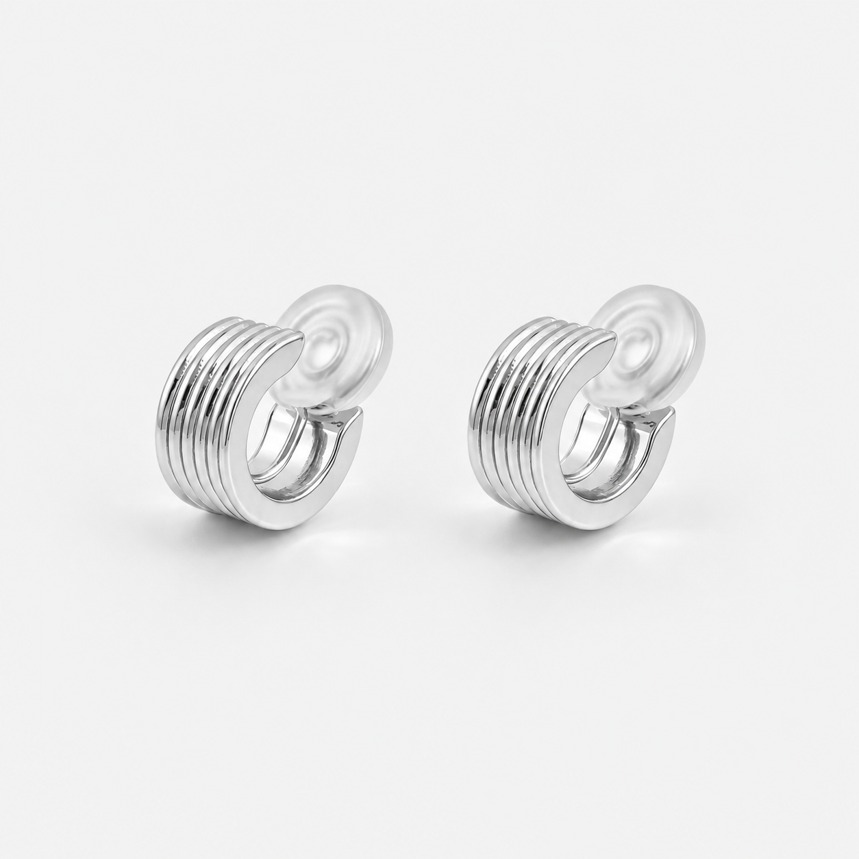 Ribbed Column Hoop Clip-On Earrings by SOMIY