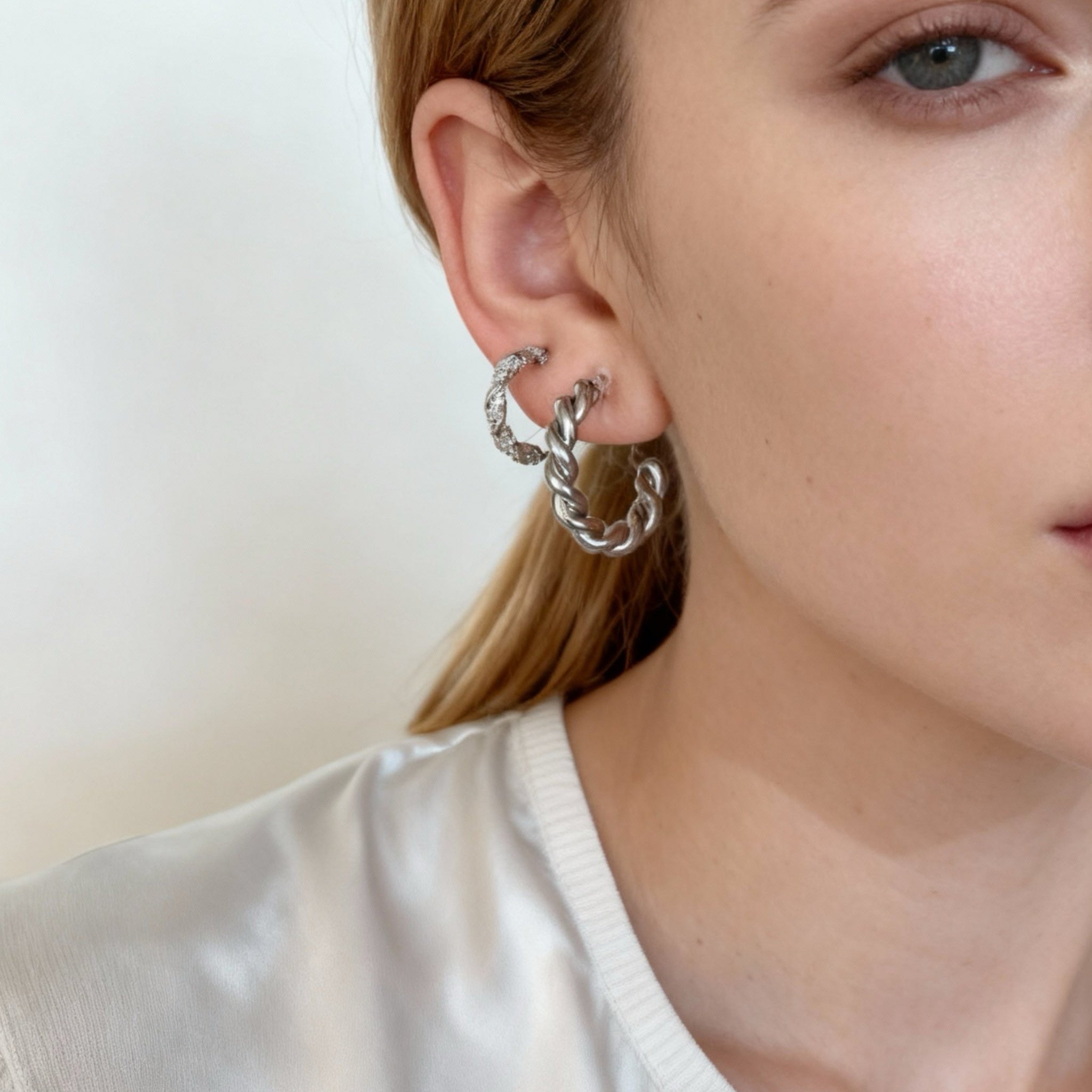 Small Spiral Clip-on Hoop Earrings