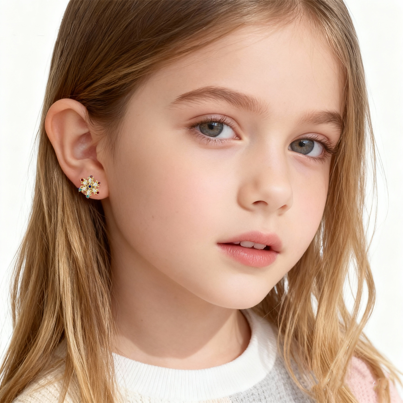 Sneeuwvlokken Schattige Clip Op Oorbellen