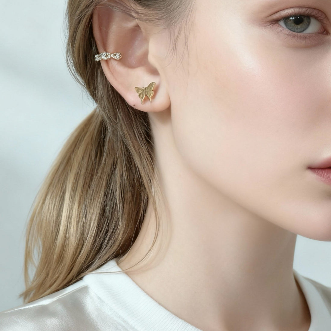 Gold Resinstud clip-on earrings by SOMIY – pain-free non-pierced jewelry for everyday wear