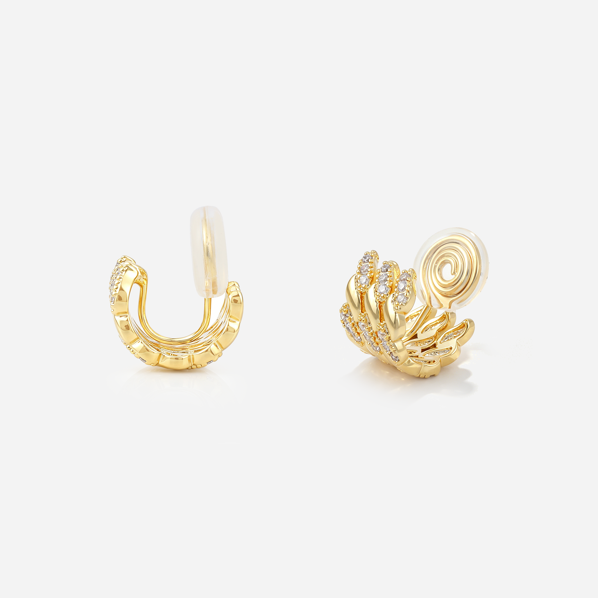 Pavé Rope Clip-On Hoop Earrings