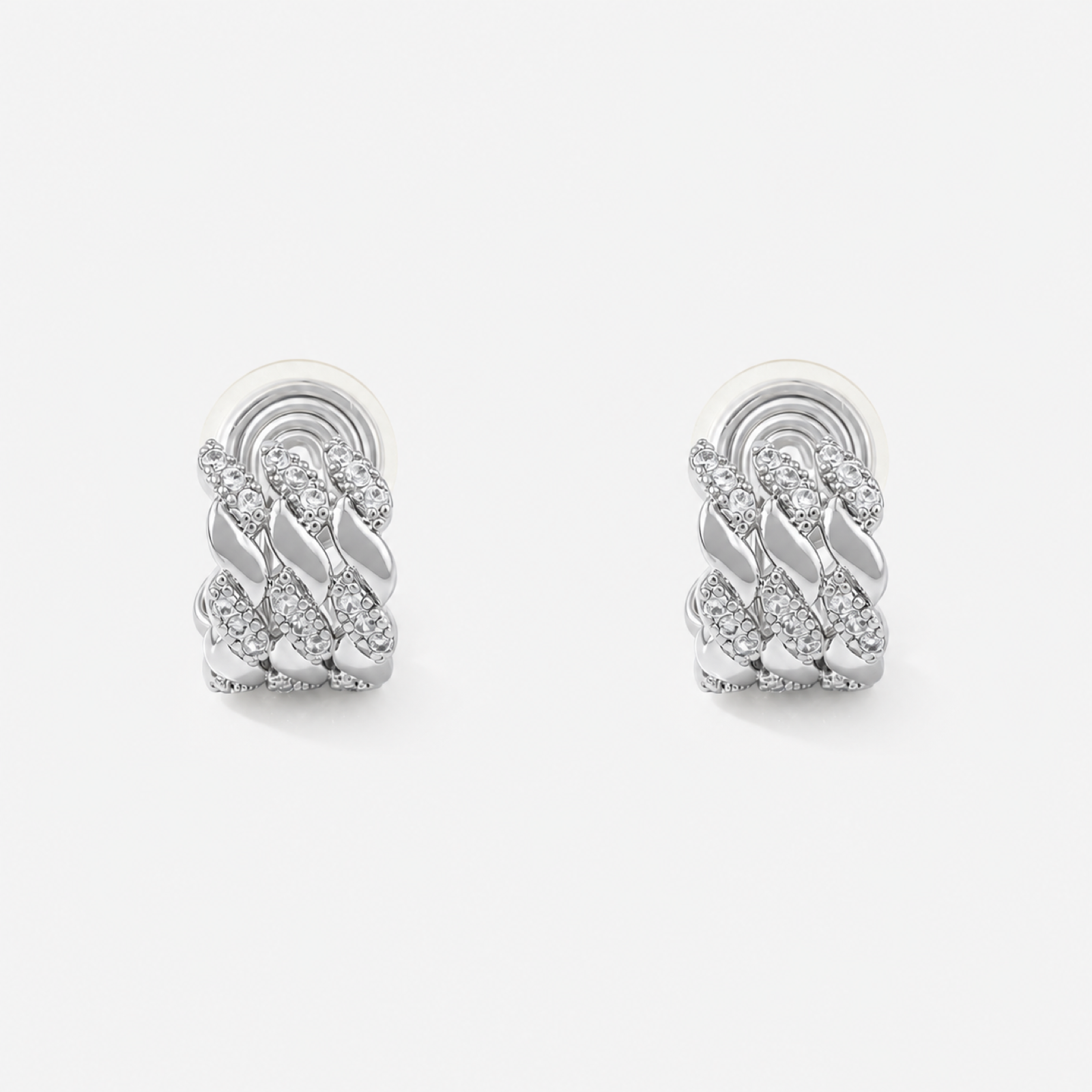 Pavé Rope Clip-On Hoop Earrings