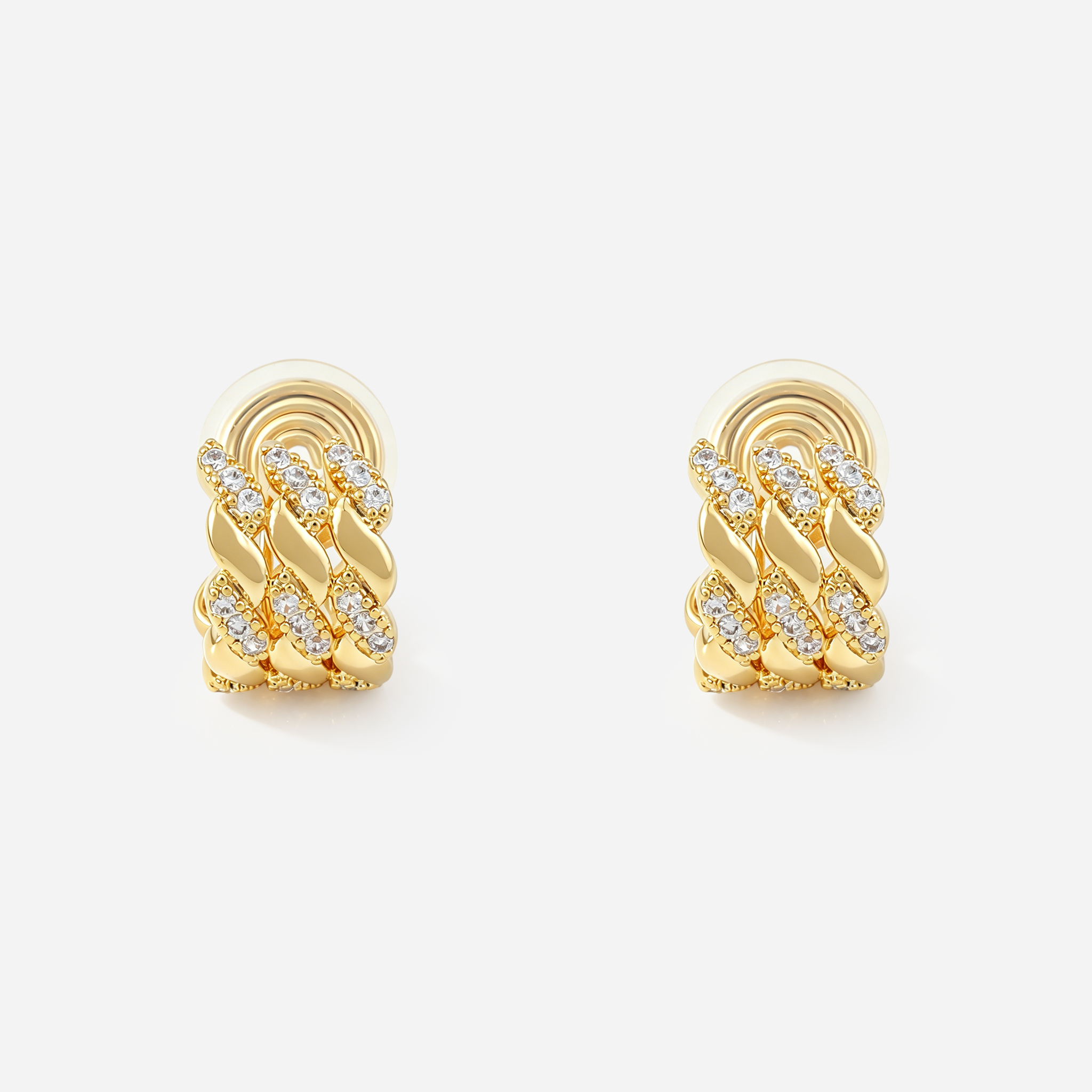 Pavé Rope Clip-On Hoop Earrings