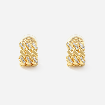 Pavé Rope Clip-On Hoop Earrings