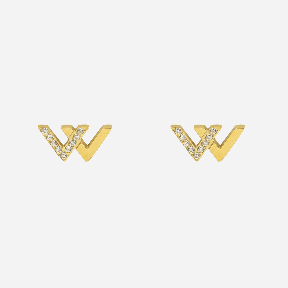 Gold Resin CZstud clip-on earrings by SOMIY – pain-free non-pierced jewelry for everyday wear
