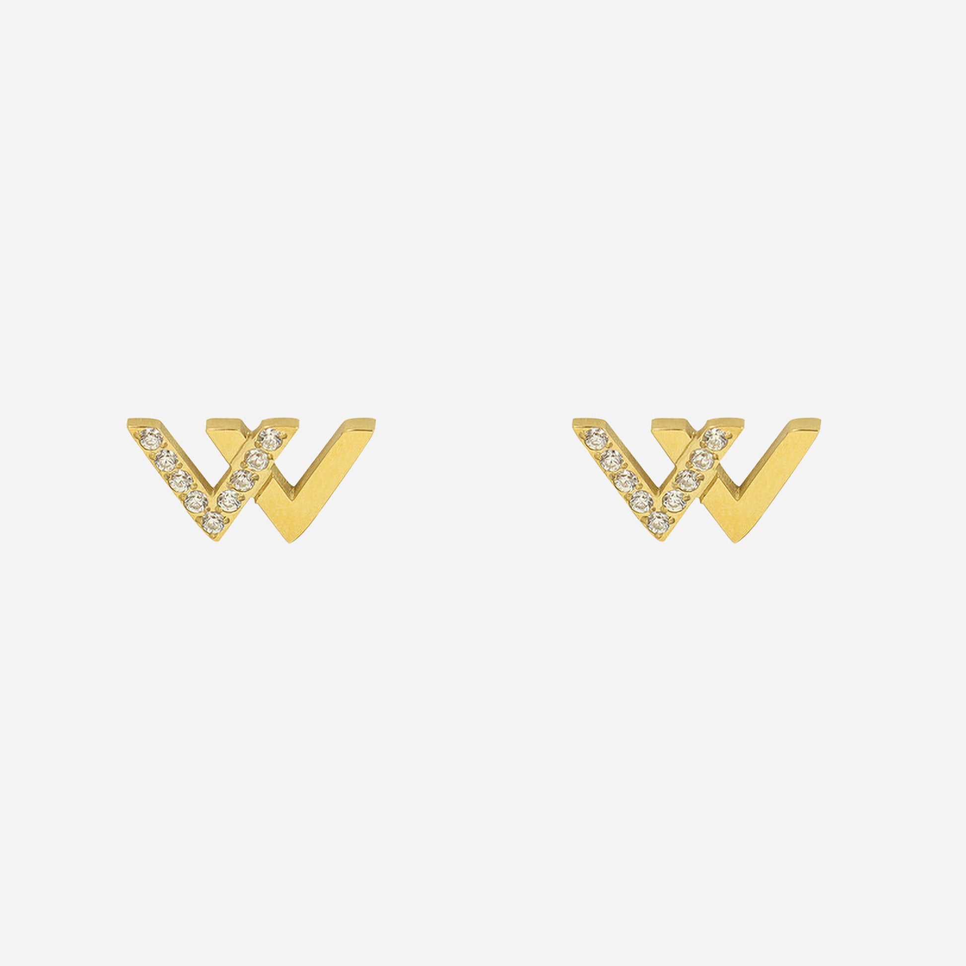 Gold Resin CZstud clip-on earrings by SOMIY – pain-free non-pierced jewelry for everyday wear