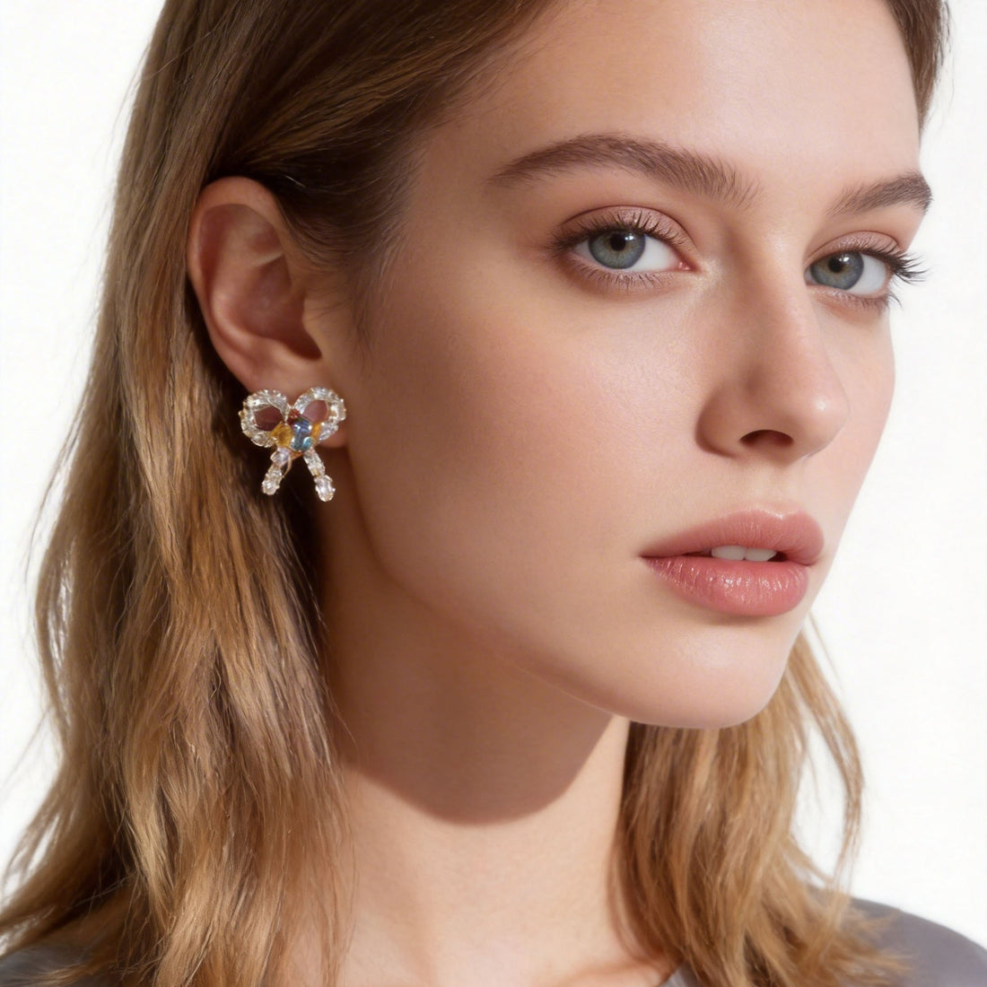 Ridged Bold Clip-On Hoop Earrings in 18K gold plating by SOMIY for non-pierced ears.