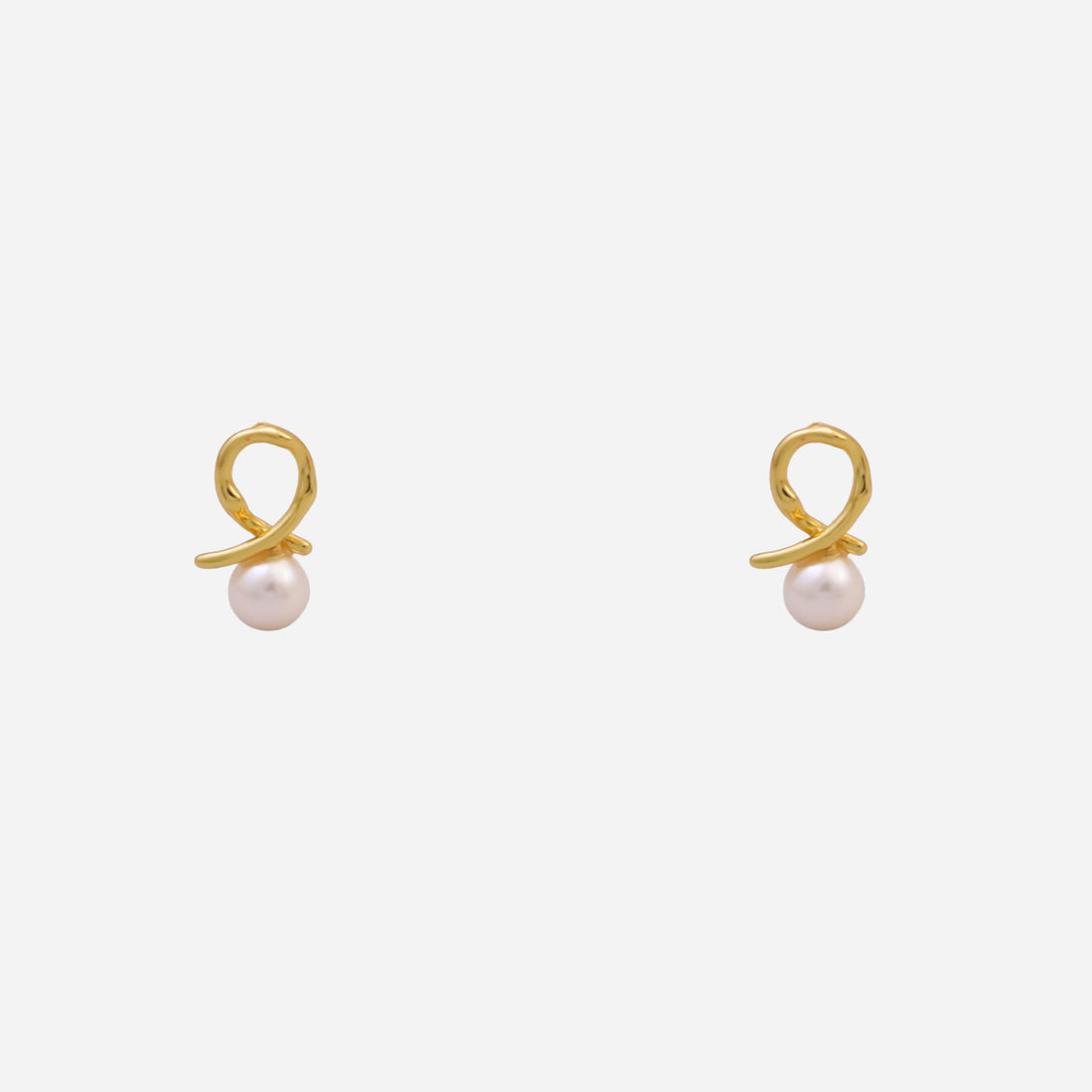 Rocky Pearl Clip-On Stud Earrings - Gold - SOMIY