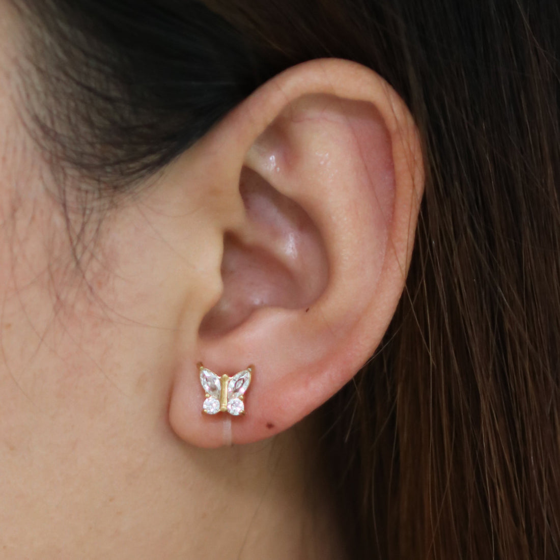 Butterfly and diamond Clip-On Stud Earrings - SOMIY