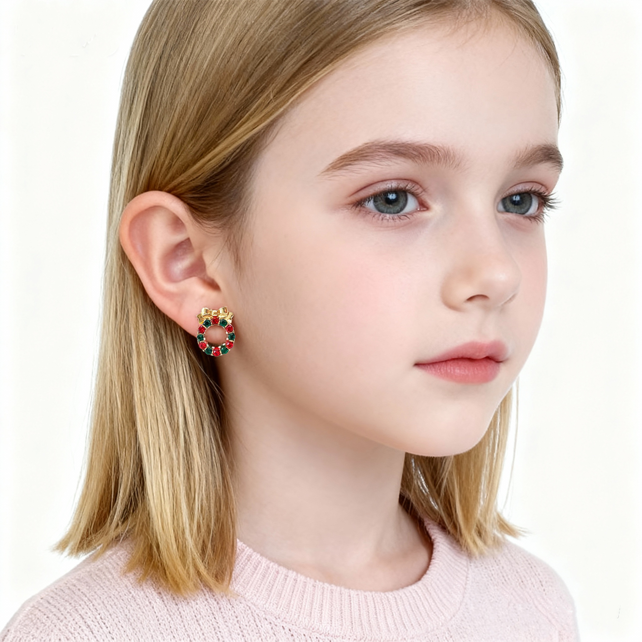 Kerstkrans Cutie Clip On Oorbellen