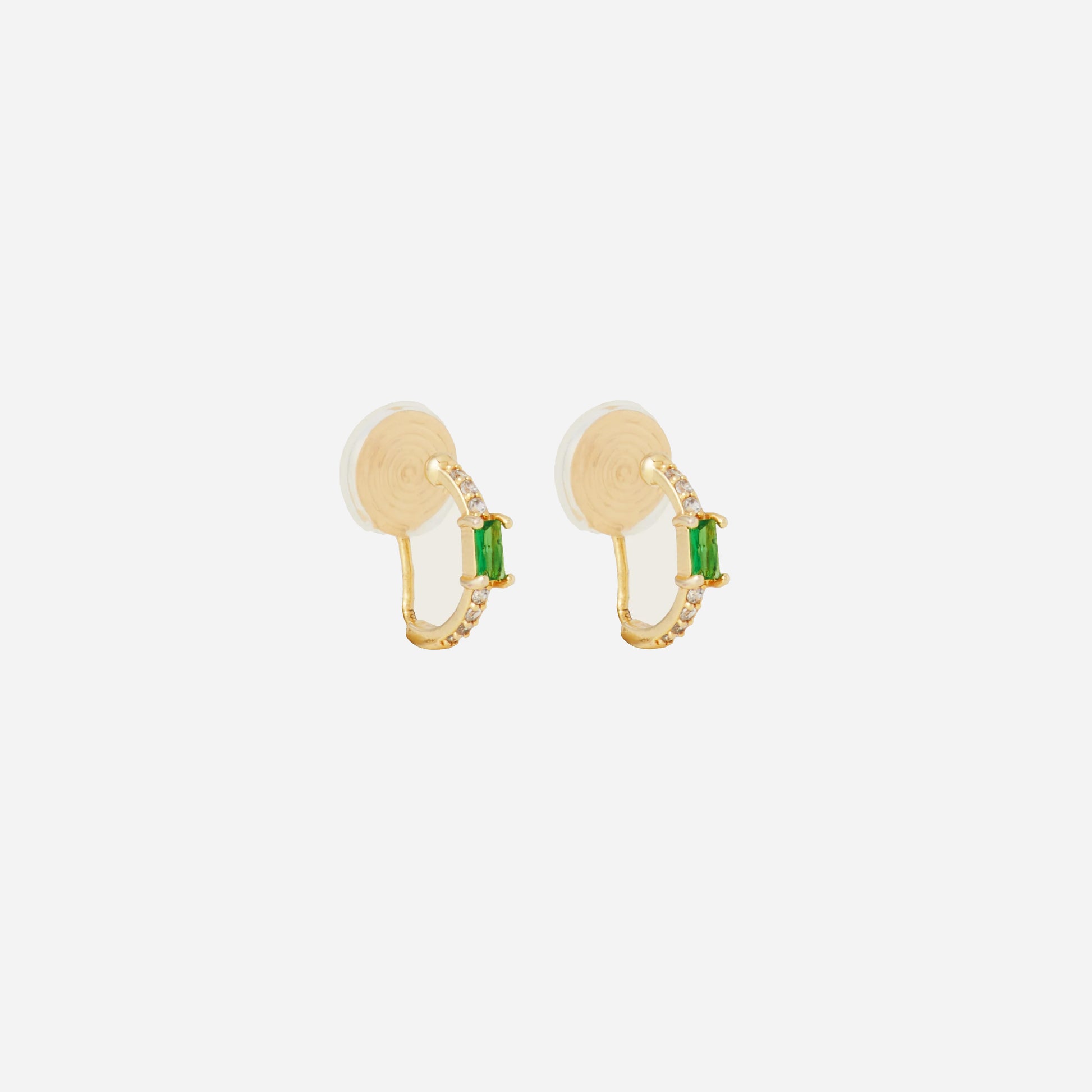 Green Gemstone Clip-On Earrings - SOMIY