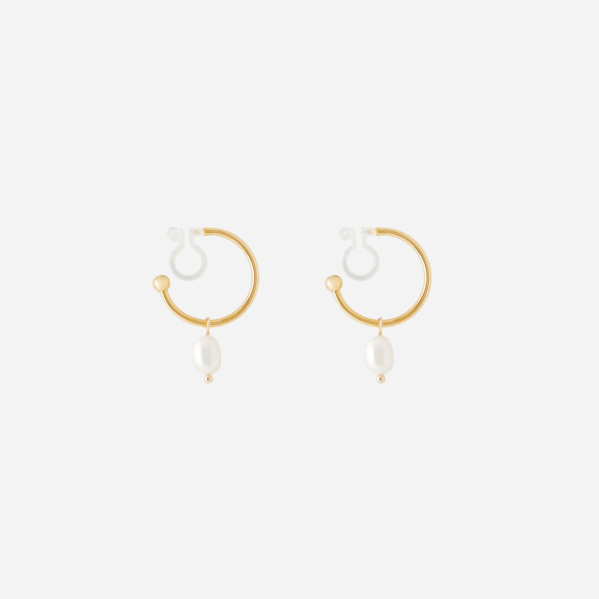 Minimalist Pearl Drop Clip-On Earrings - SOMIY