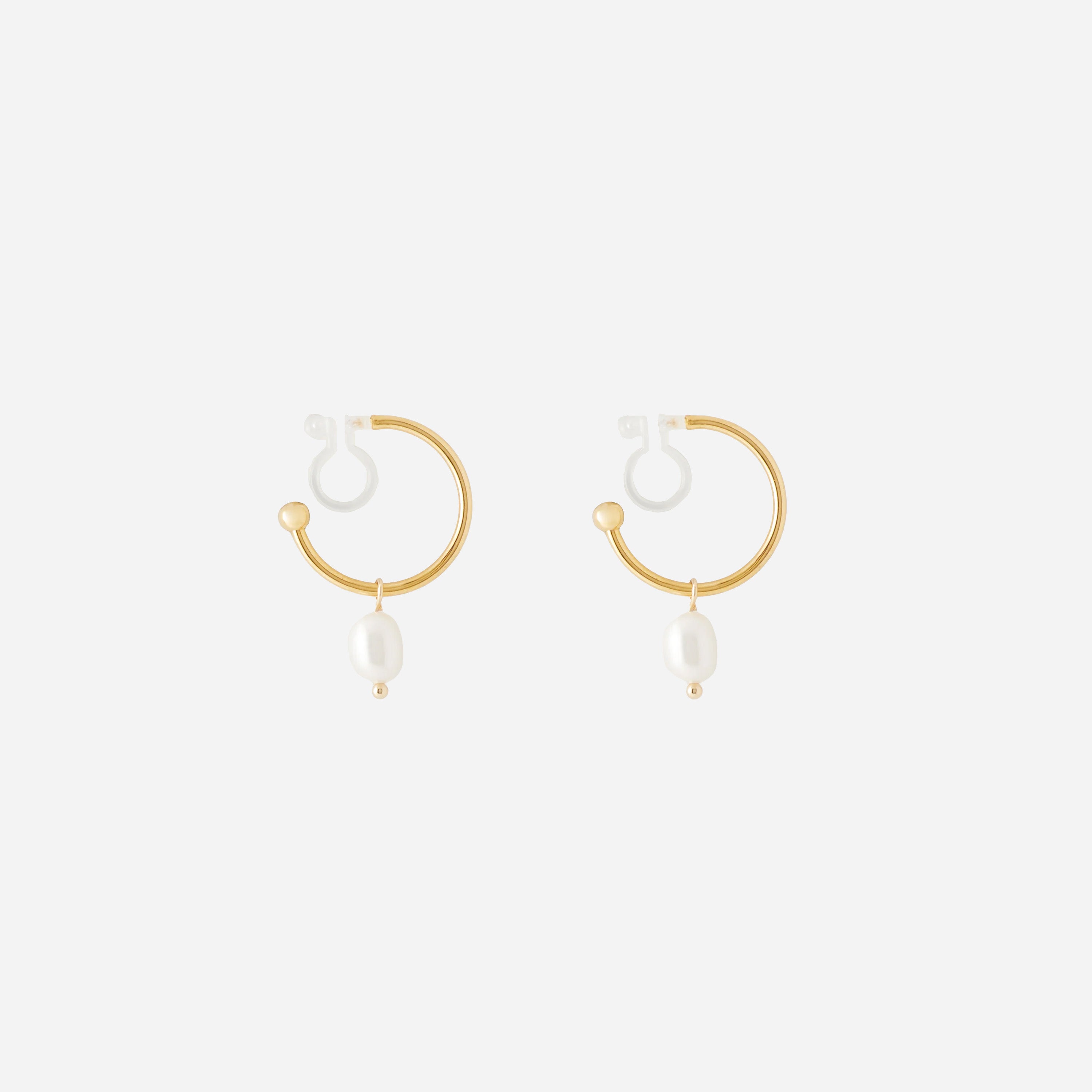 Minimalist Pearl Drop Clip-On Earrings - SOMIY