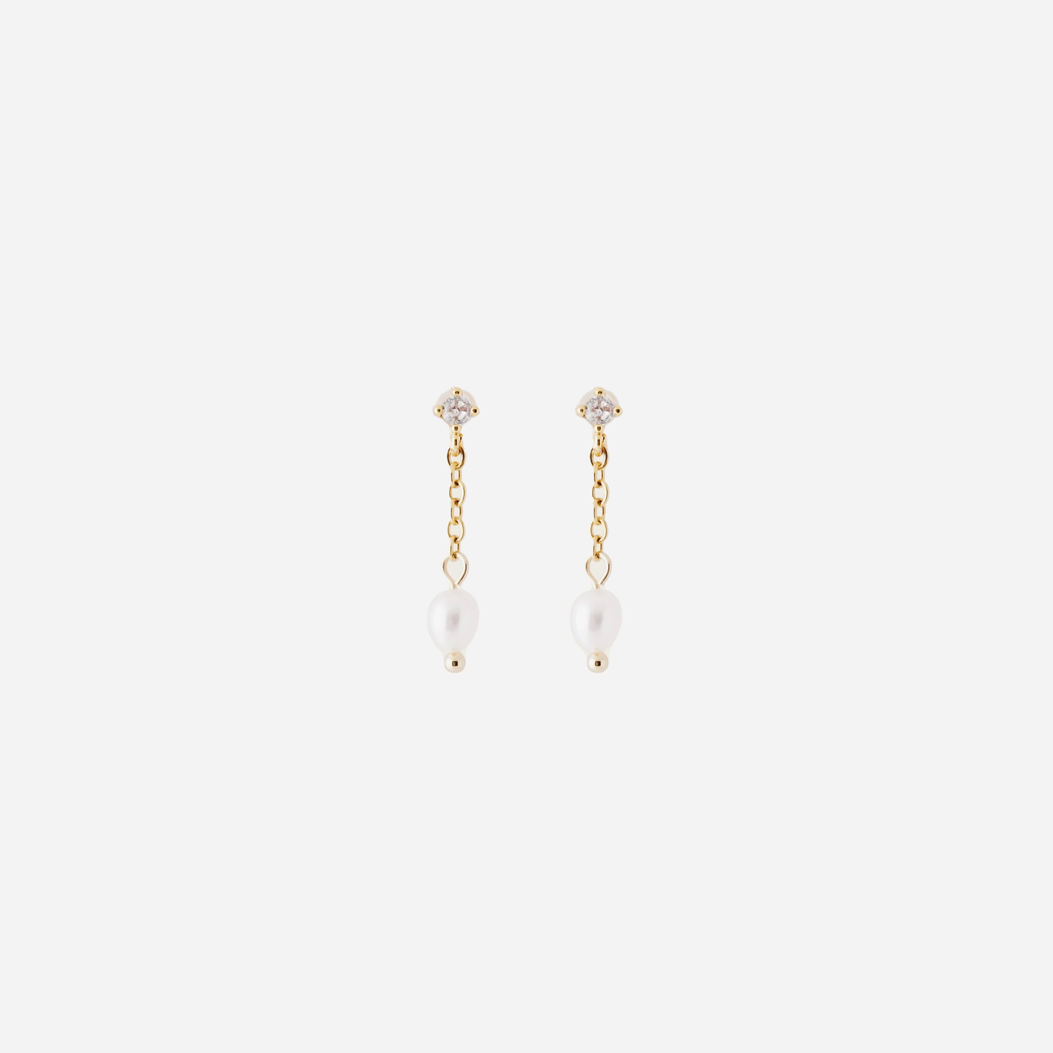 Chain Drop Pearl Clip-On Earrings - SOMIY