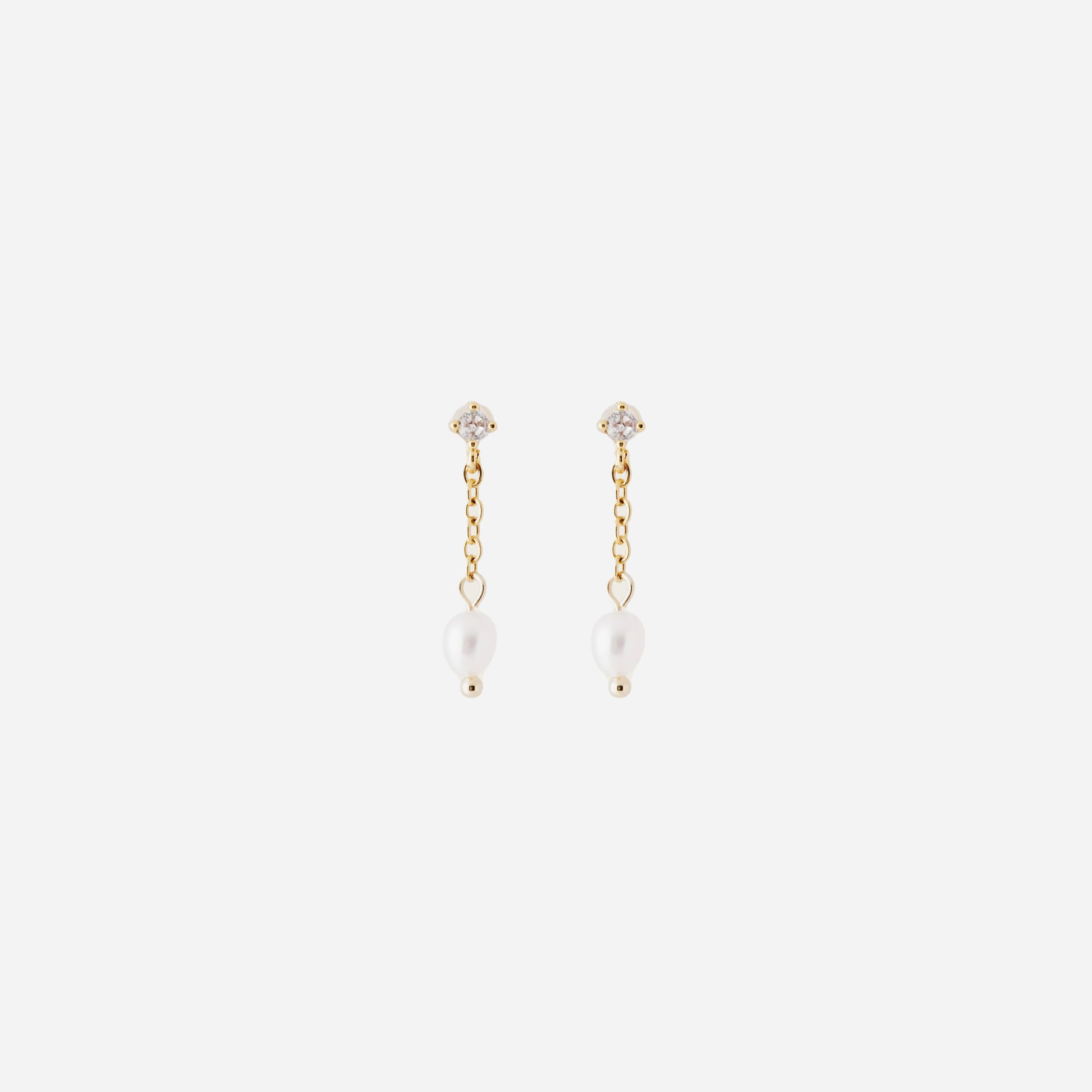 Chain Drop Pearl Clip-On Earrings - SOMIY