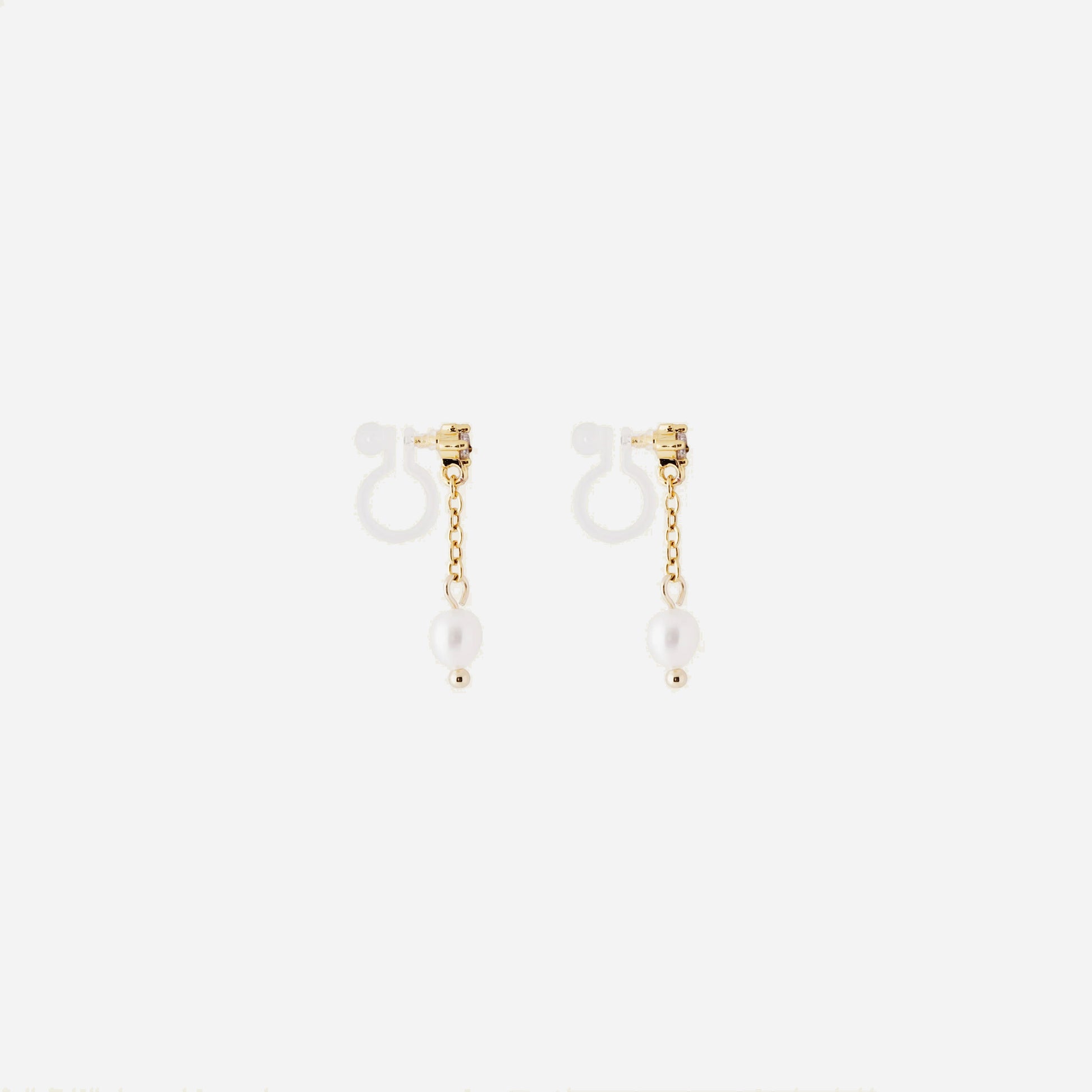 Chain Drop Pearl Clip-On Earrings - SOMIY