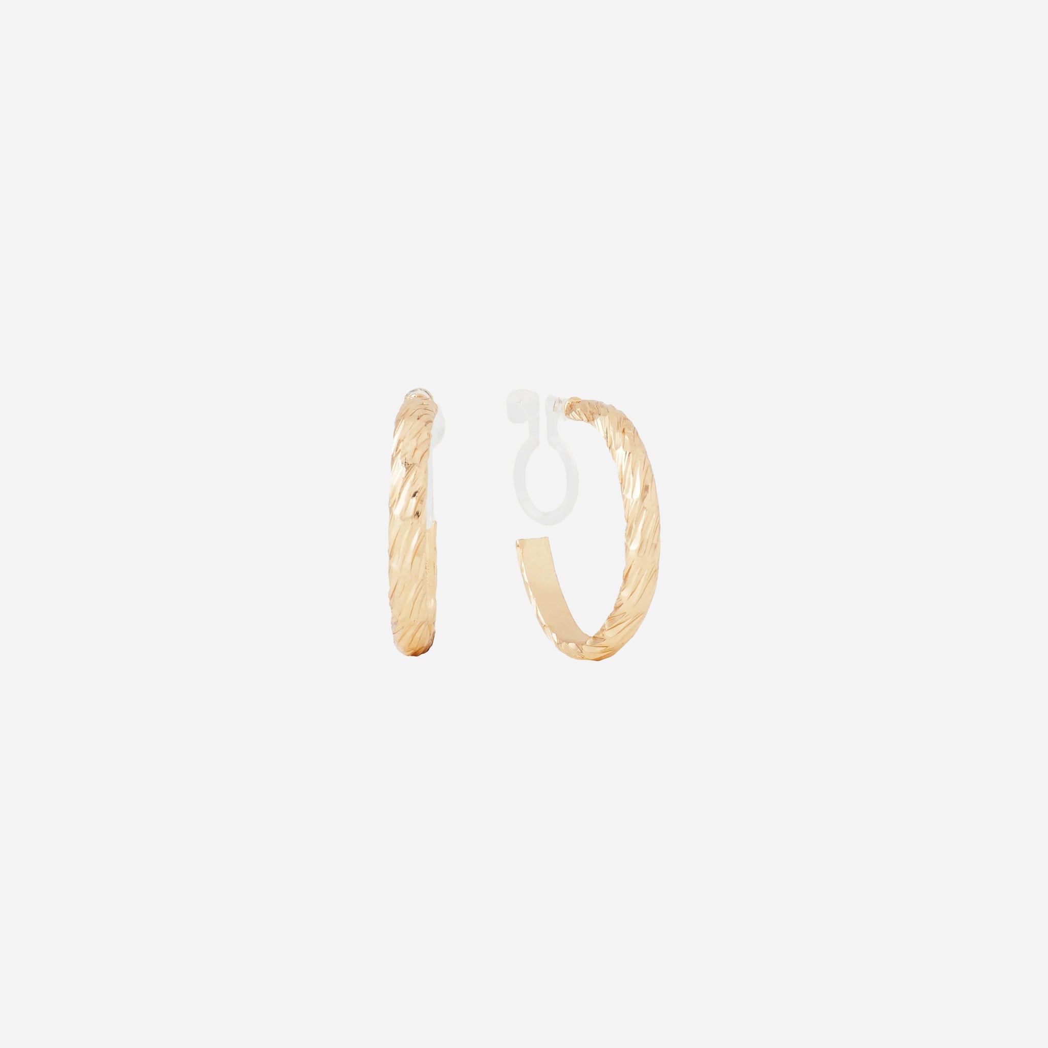 Brushed Twisted Hoop Clip-On Earrings - SOMIY