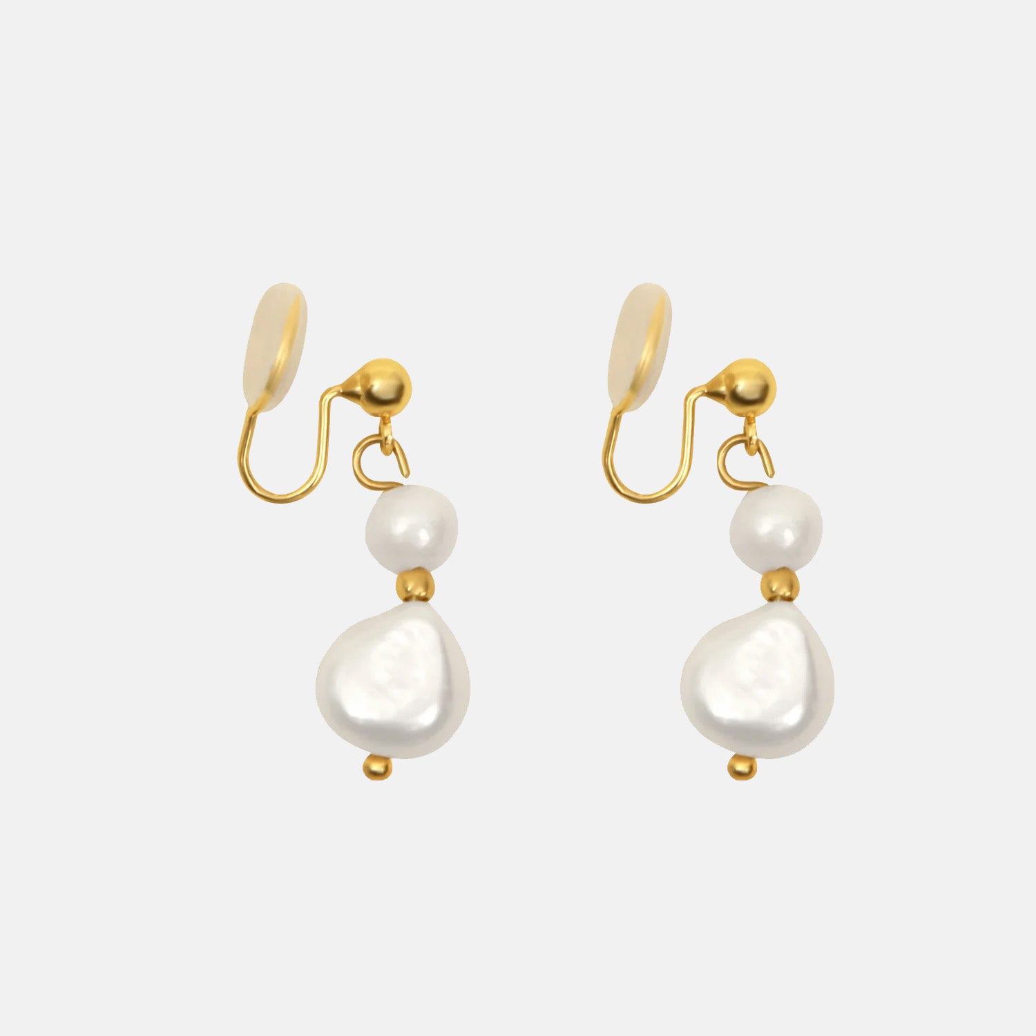 Double Pearl Clip-On Earrings - SOMIY