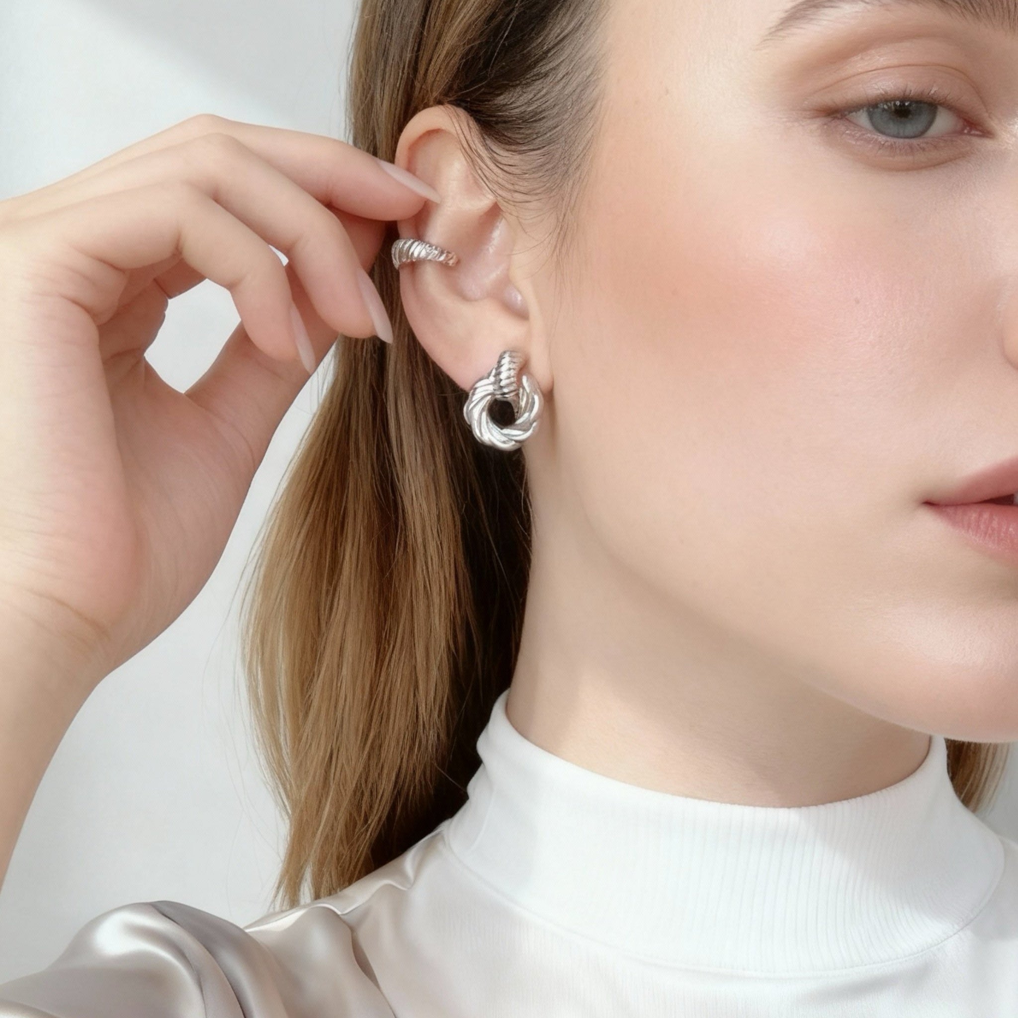 Twist door knocker Clip-On Stud Earrings