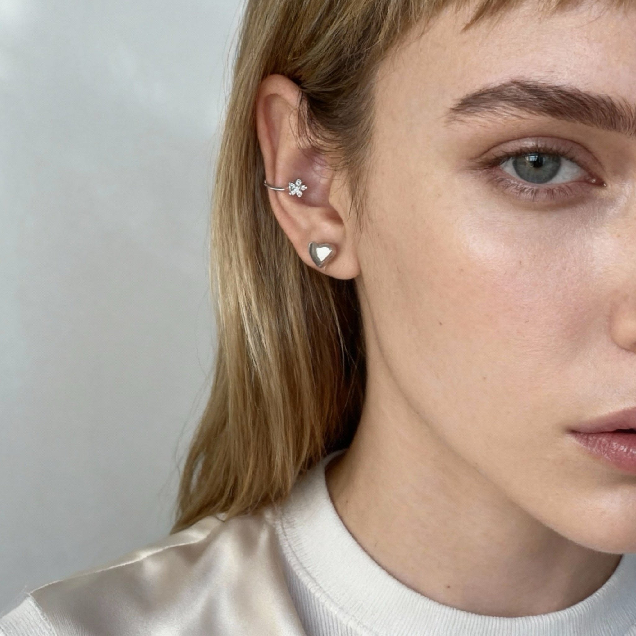 Small Heart Stud Clip-On Earrings | SOMIY