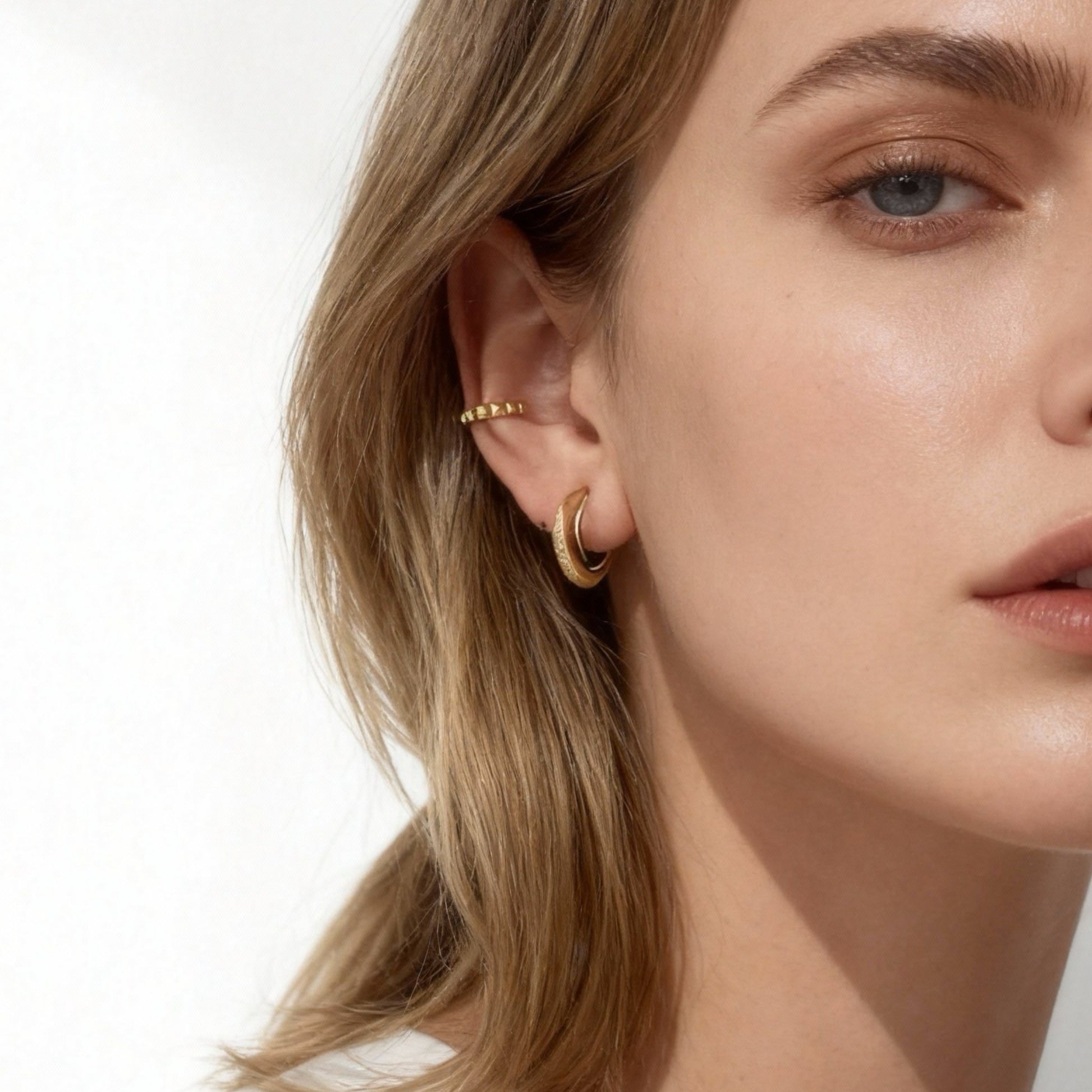 S925 Sterling Silver Geometric Gear Statement Ear Cuff ear cuff for non-pierced ears – SOMIY