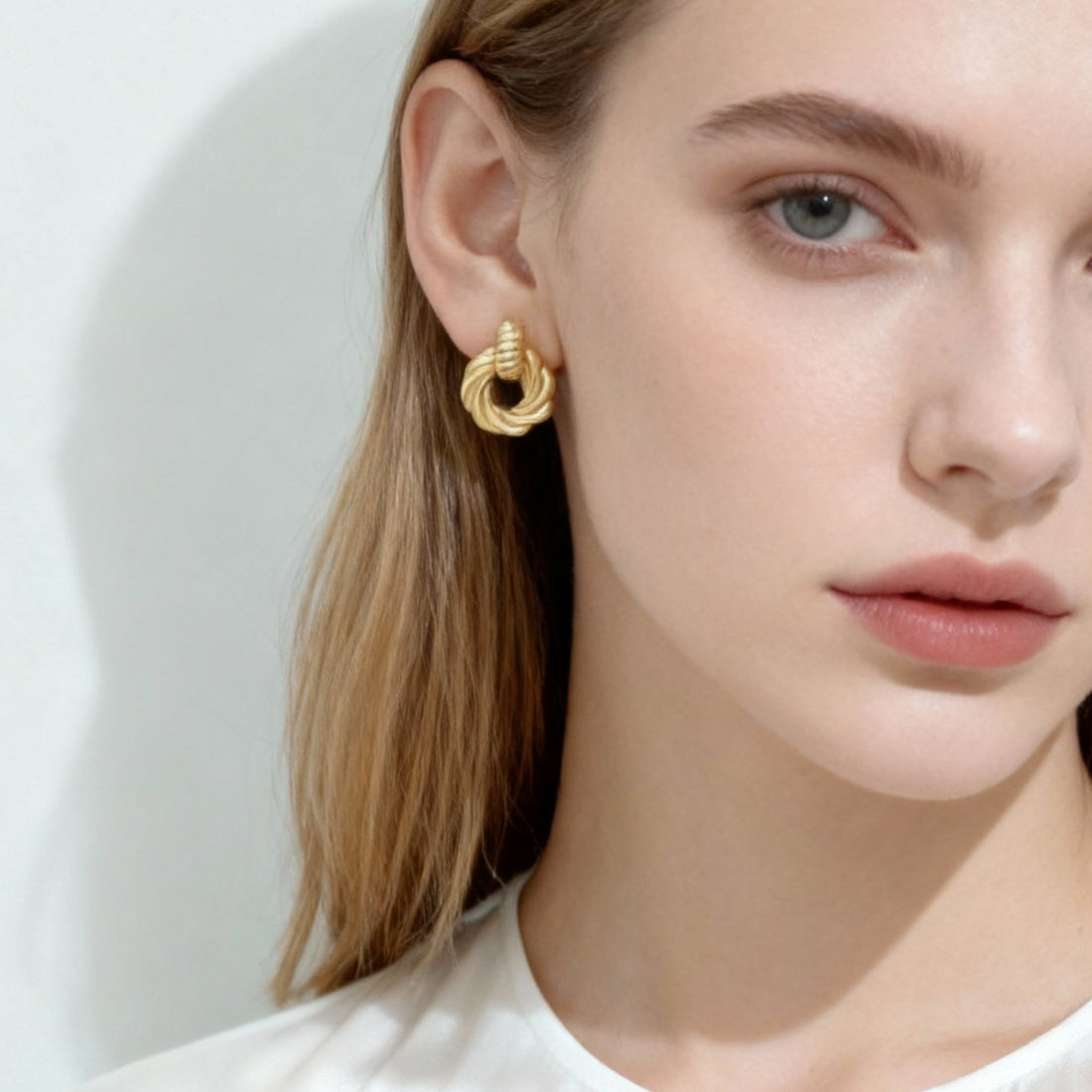 Gold Resinstud clip-on earrings by SOMIY – pain-free non-pierced jewelry for everyday wear