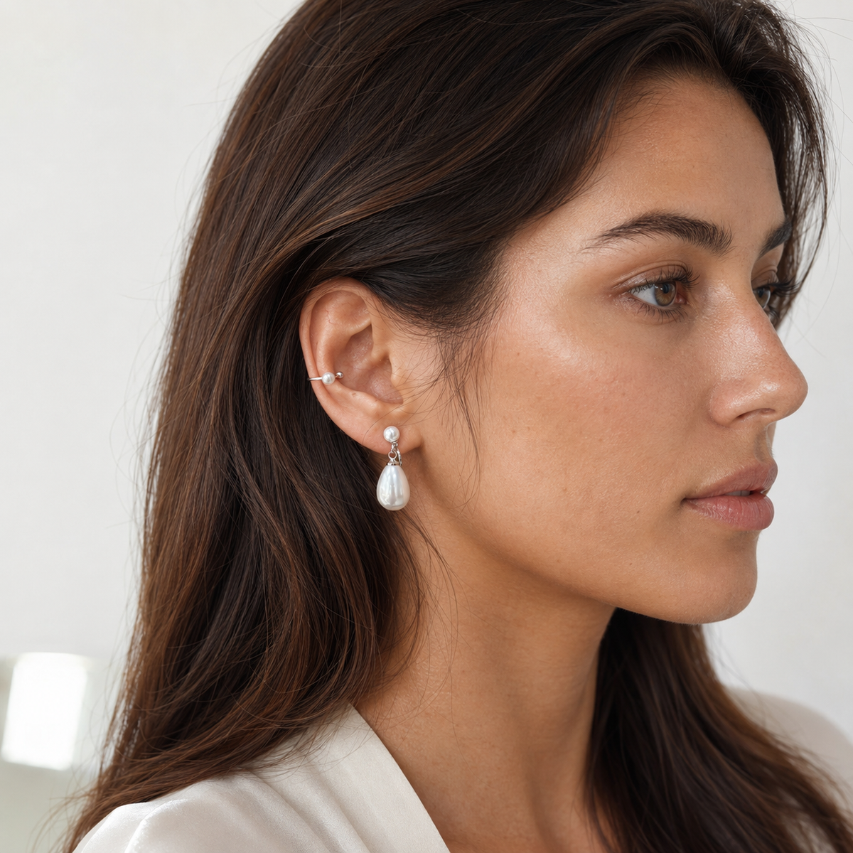 Classic Pearl Clip-On Drop Earrings