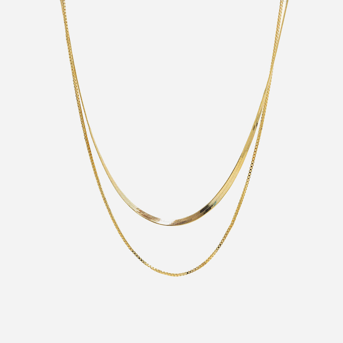 Double Layered Metal Necklace - SOMIY