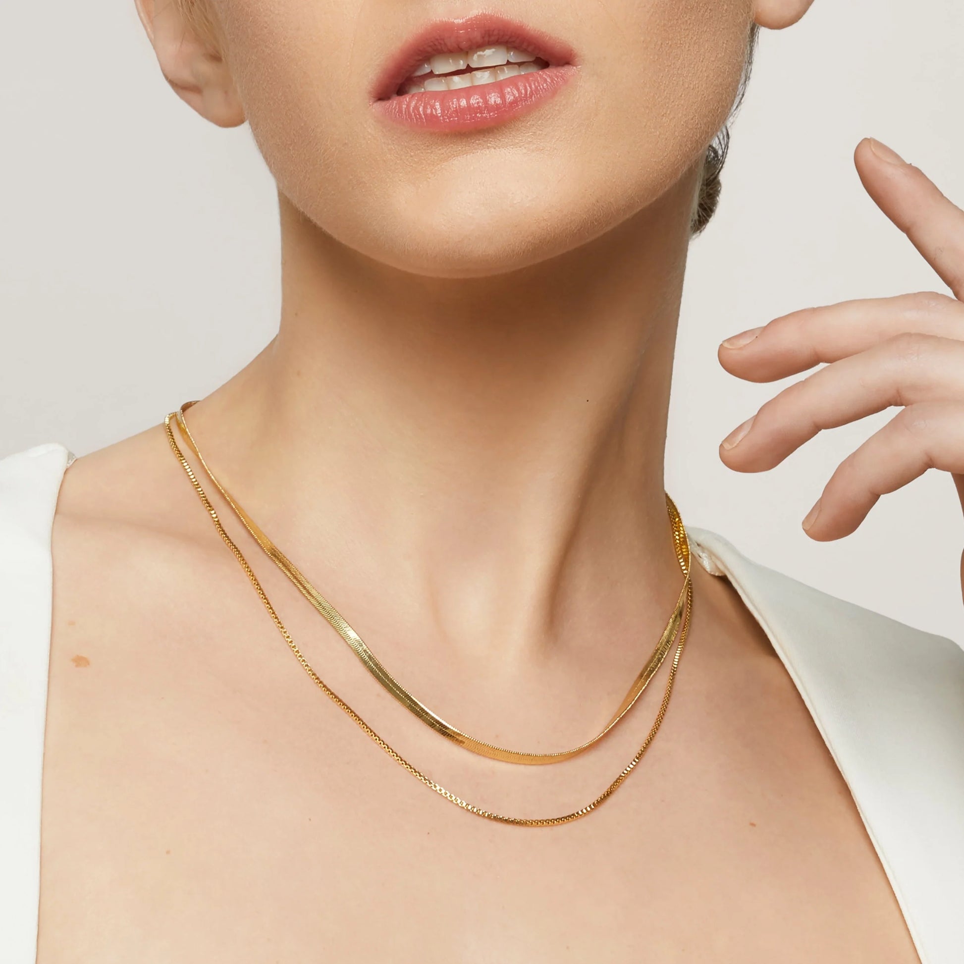 Double Layered Metal Necklace - SOMIY